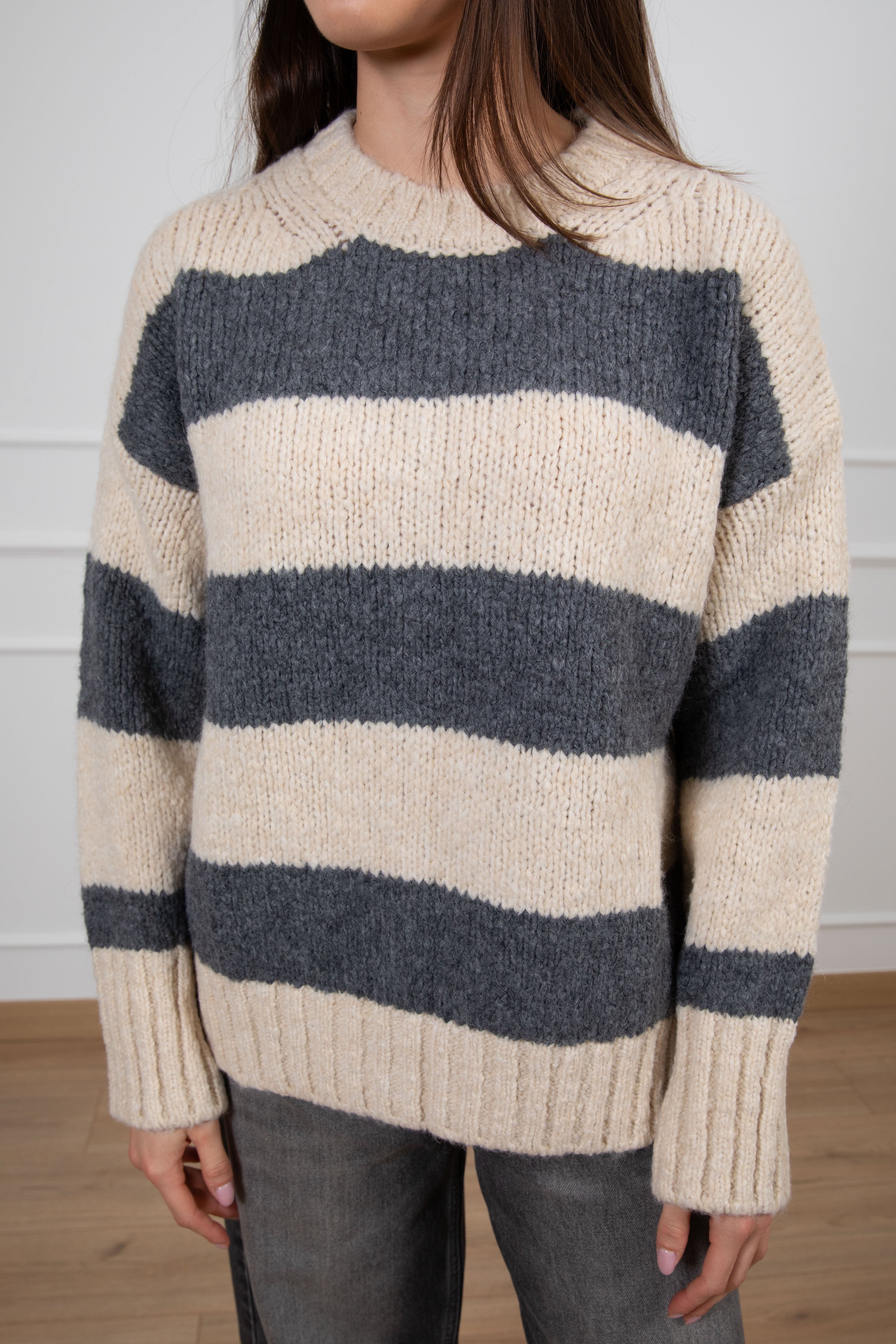 Pull in lana grossa a righe ViCOLO