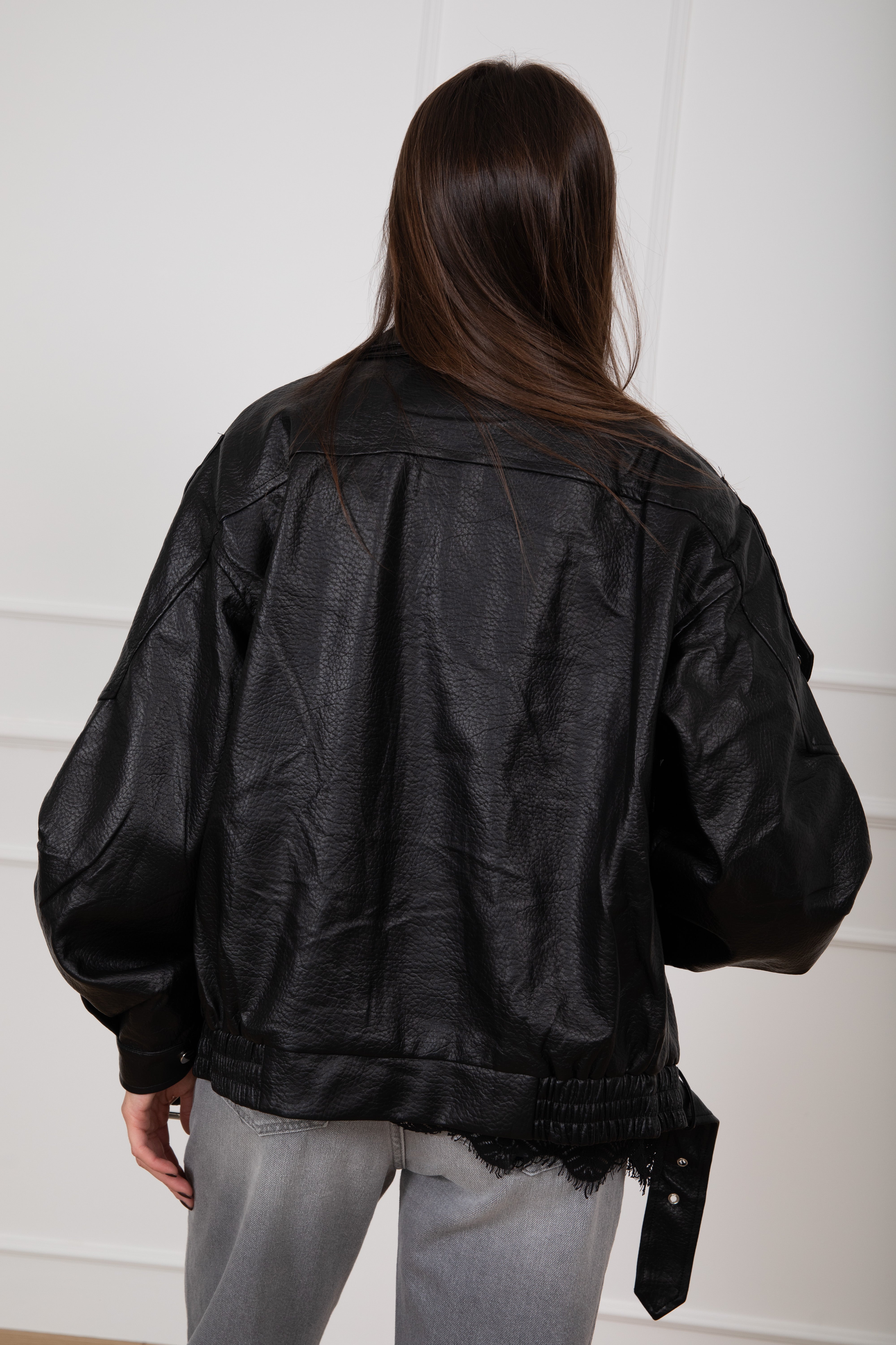 Bomber in eco-pelle martellata Susy Mix