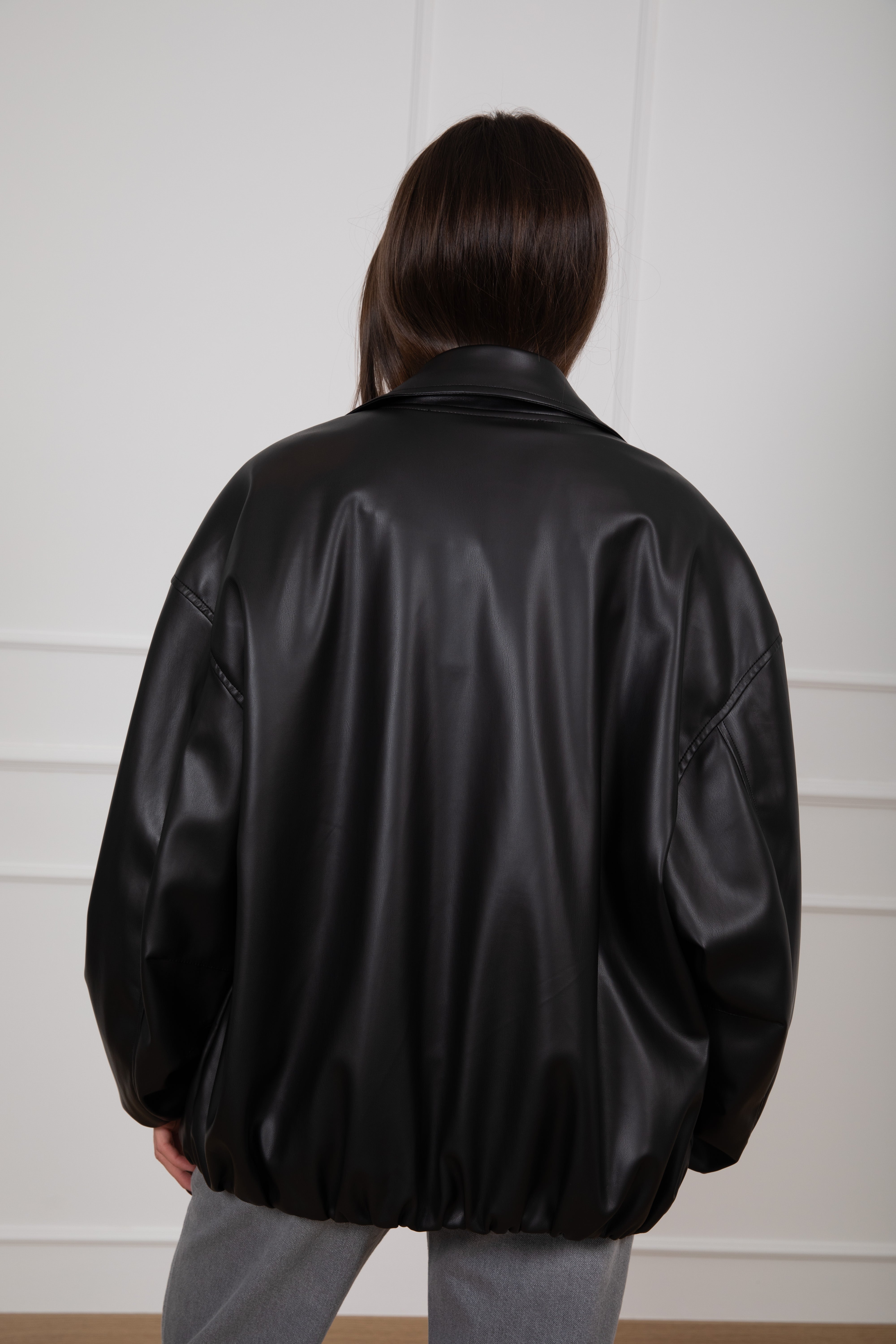 Bomber over-size in eco-pelle Tensione IN
