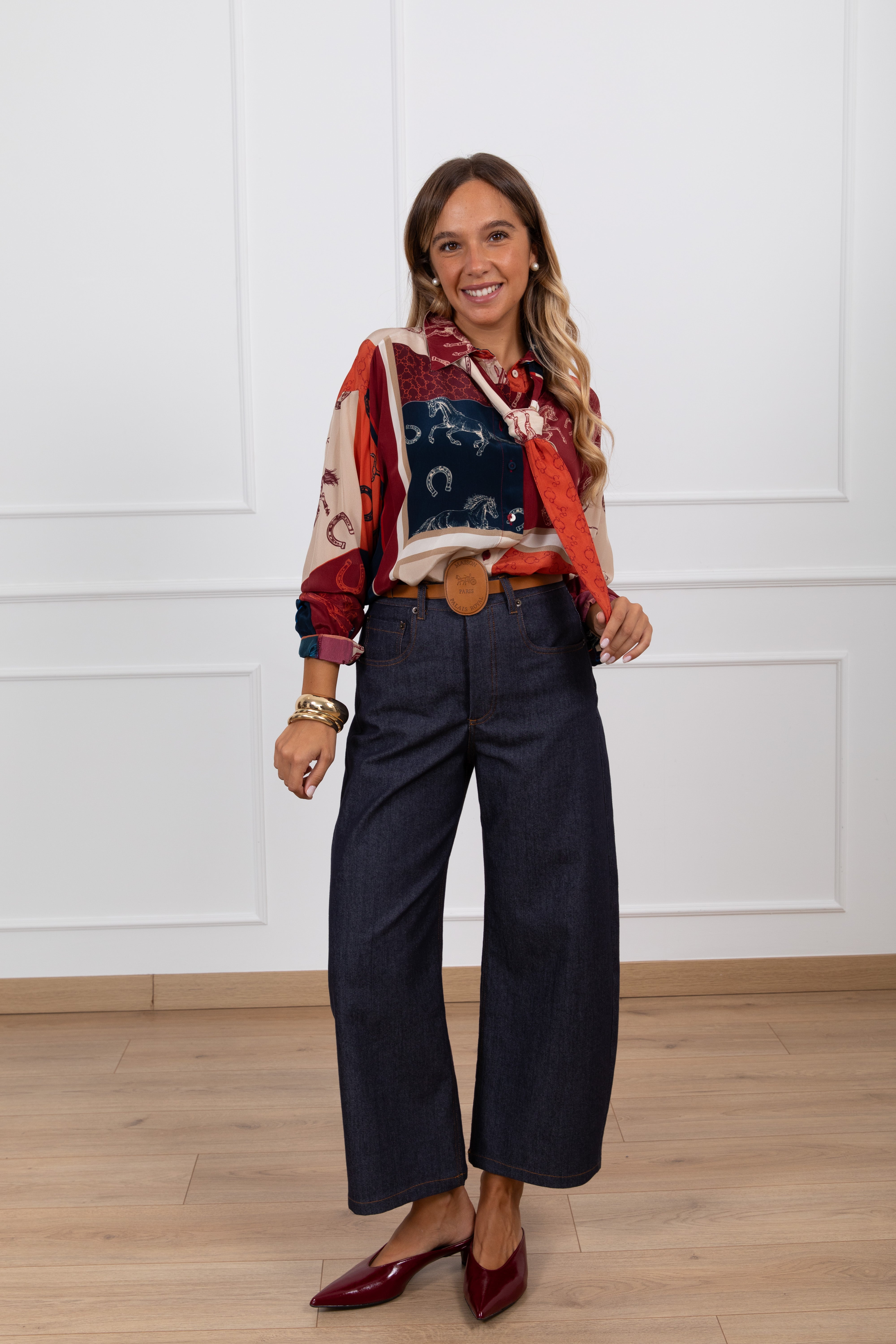 Jeans tela originale con cintura placca Tensione IN