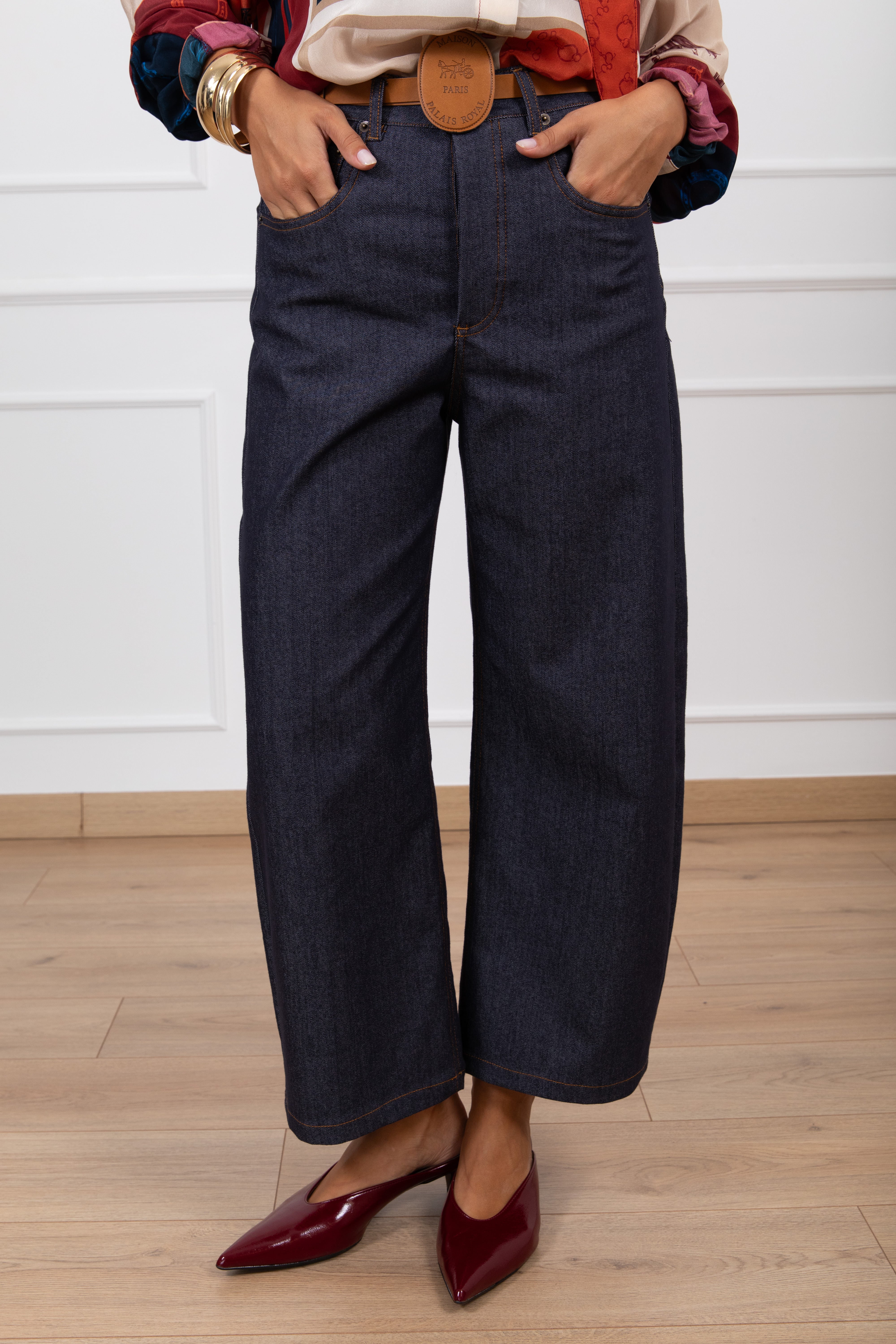 Jeans tela originale con cintura placca Tensione IN