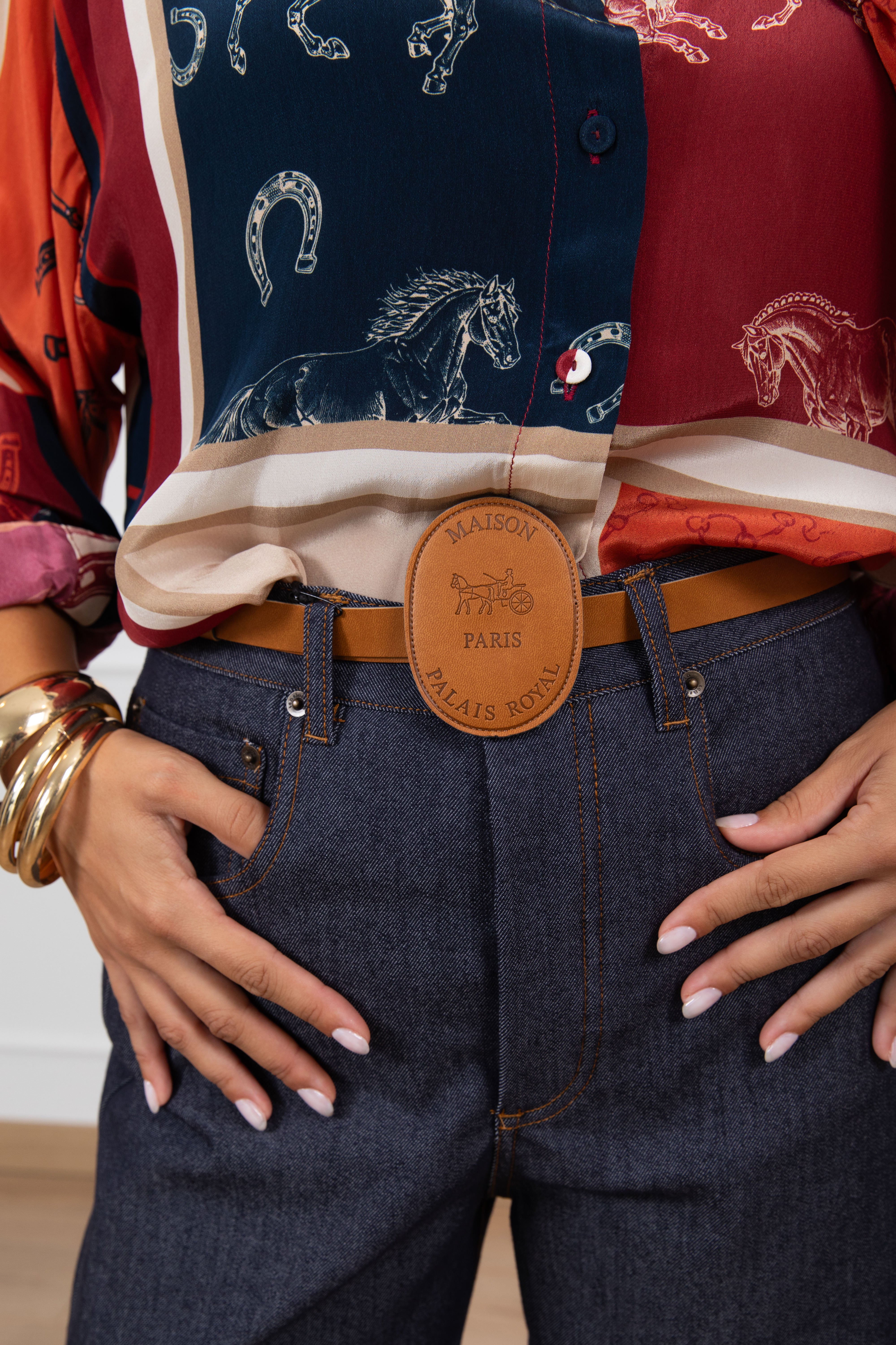 Jeans tela originale con cintura placca Tensione IN