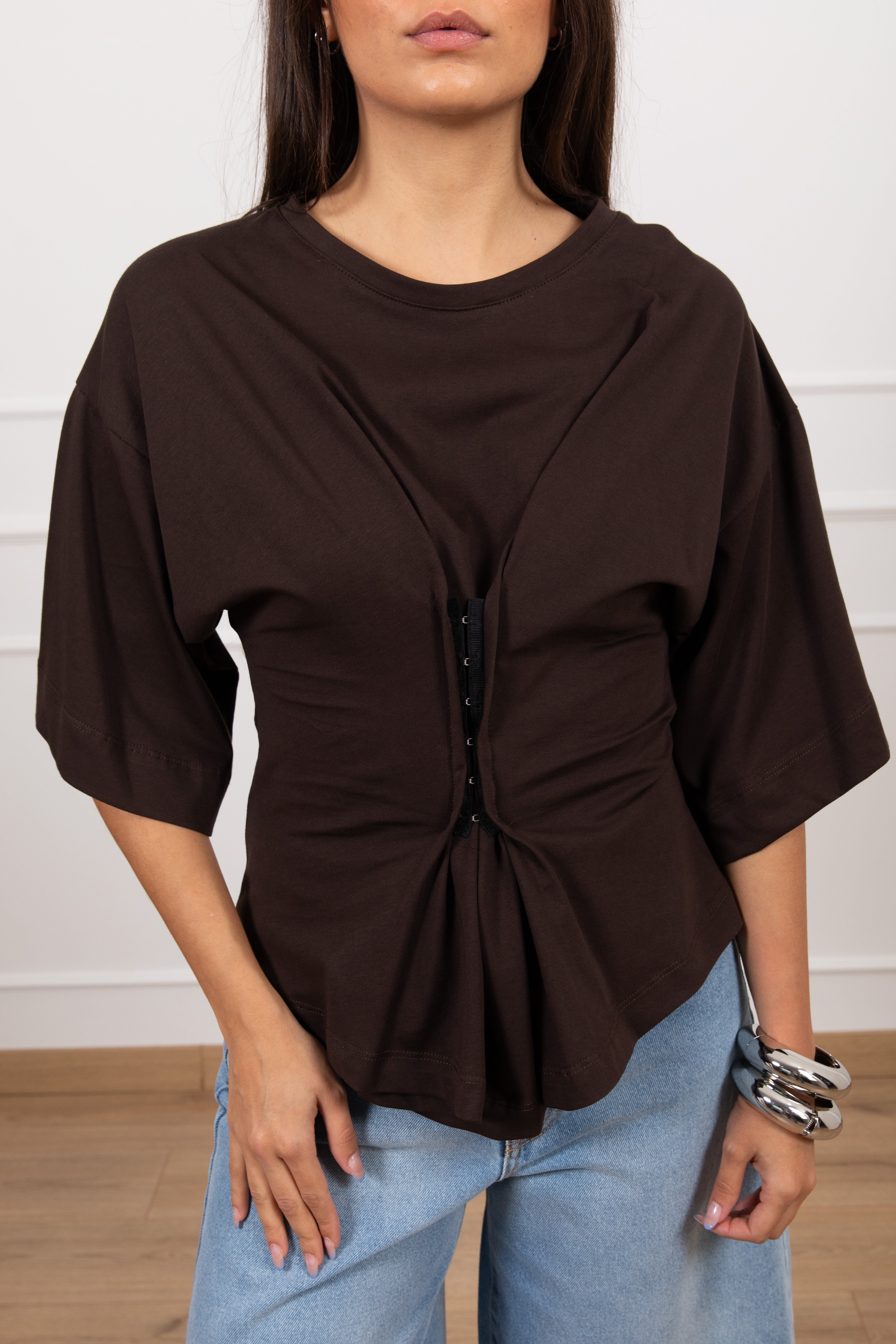 T-shirt bustier con ganci Tensione IN