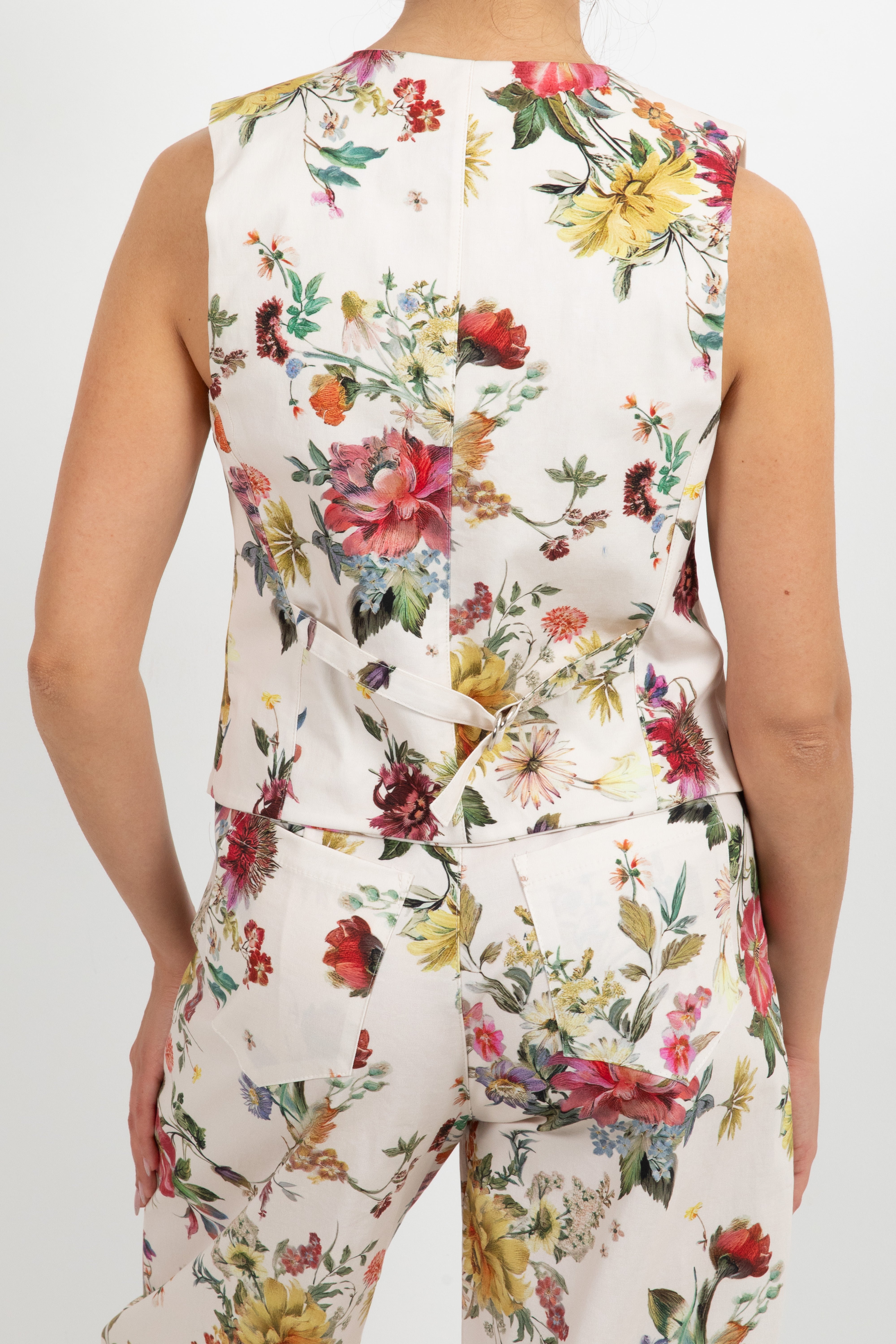 Gilet in cotone con fiocchi stampa flowers Susy Mix