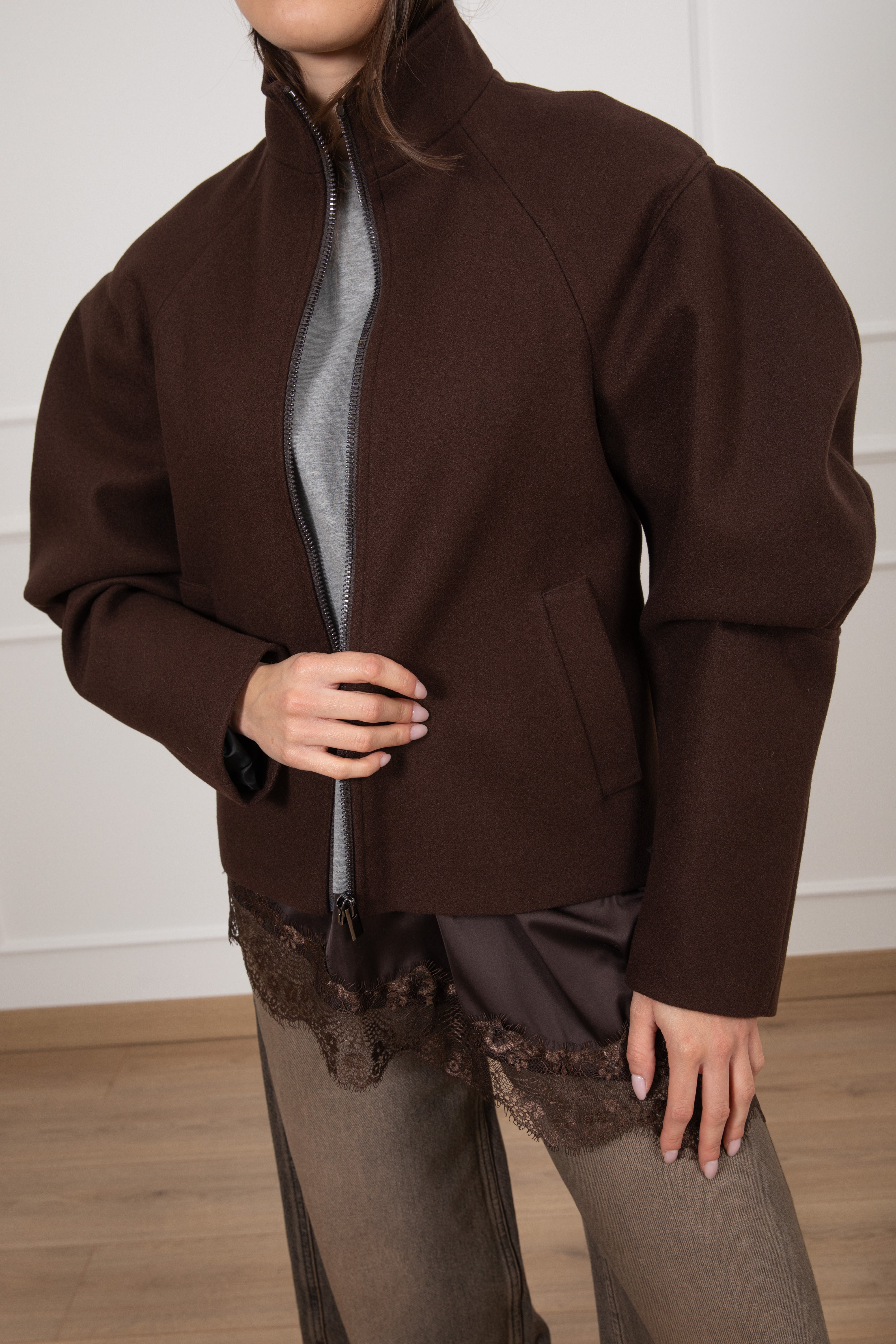 Giacca in panno con manica a palloncino ViCOLO