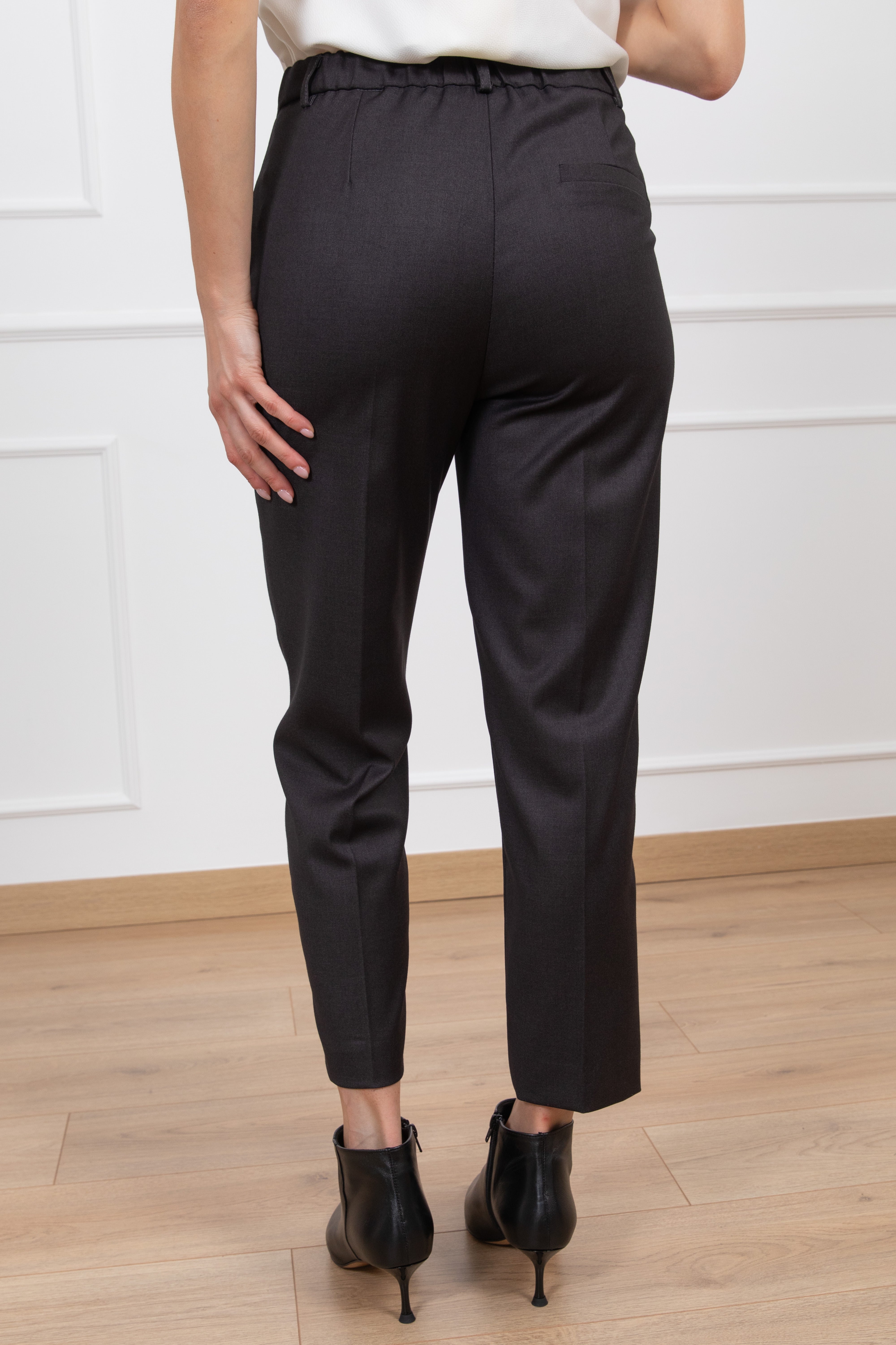 Pantalone a sigaretta in calda viscosa elastico sul retro ViCOLO