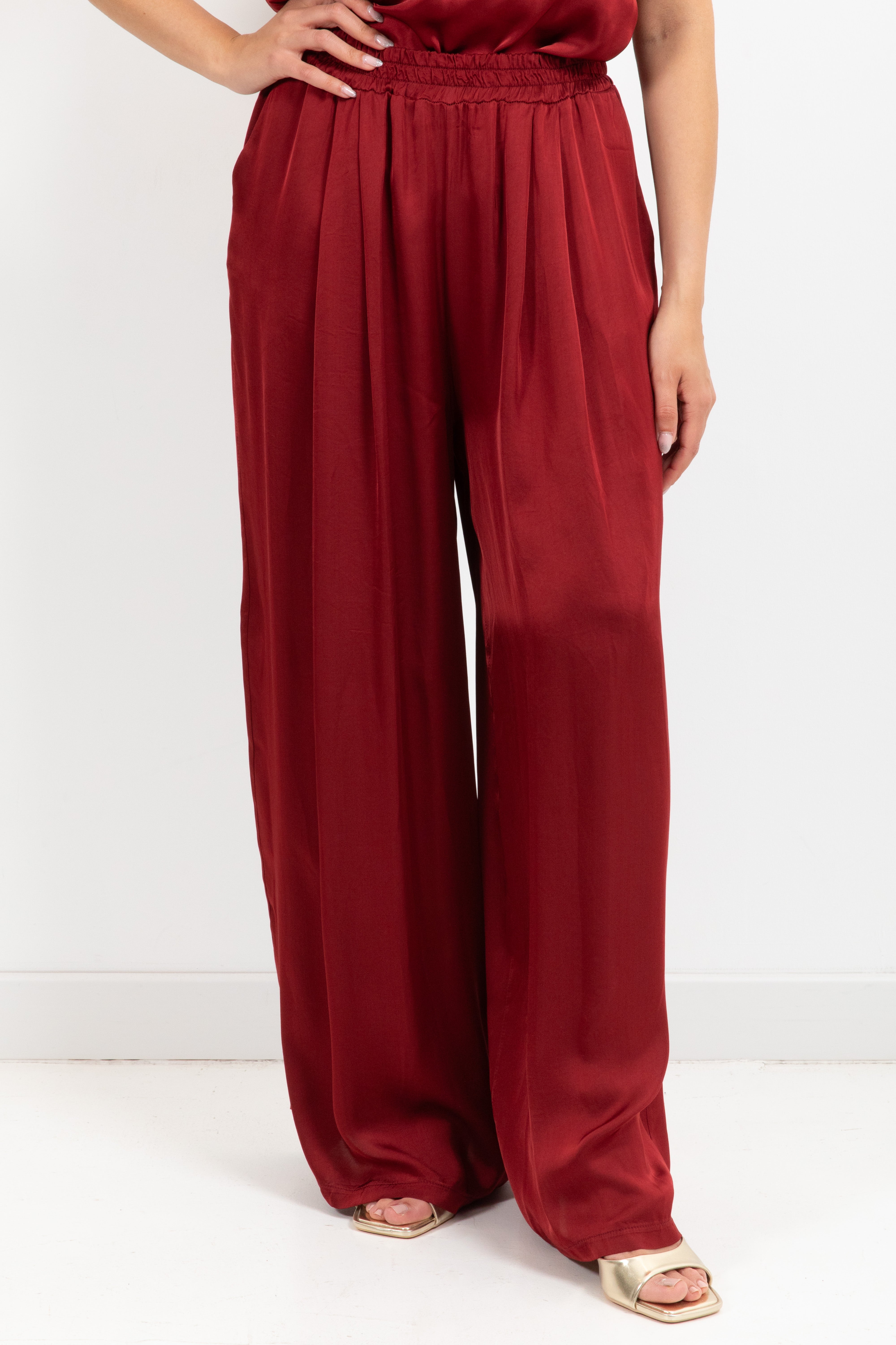 Pantalone gamba ampia in viscosa Tensione IN