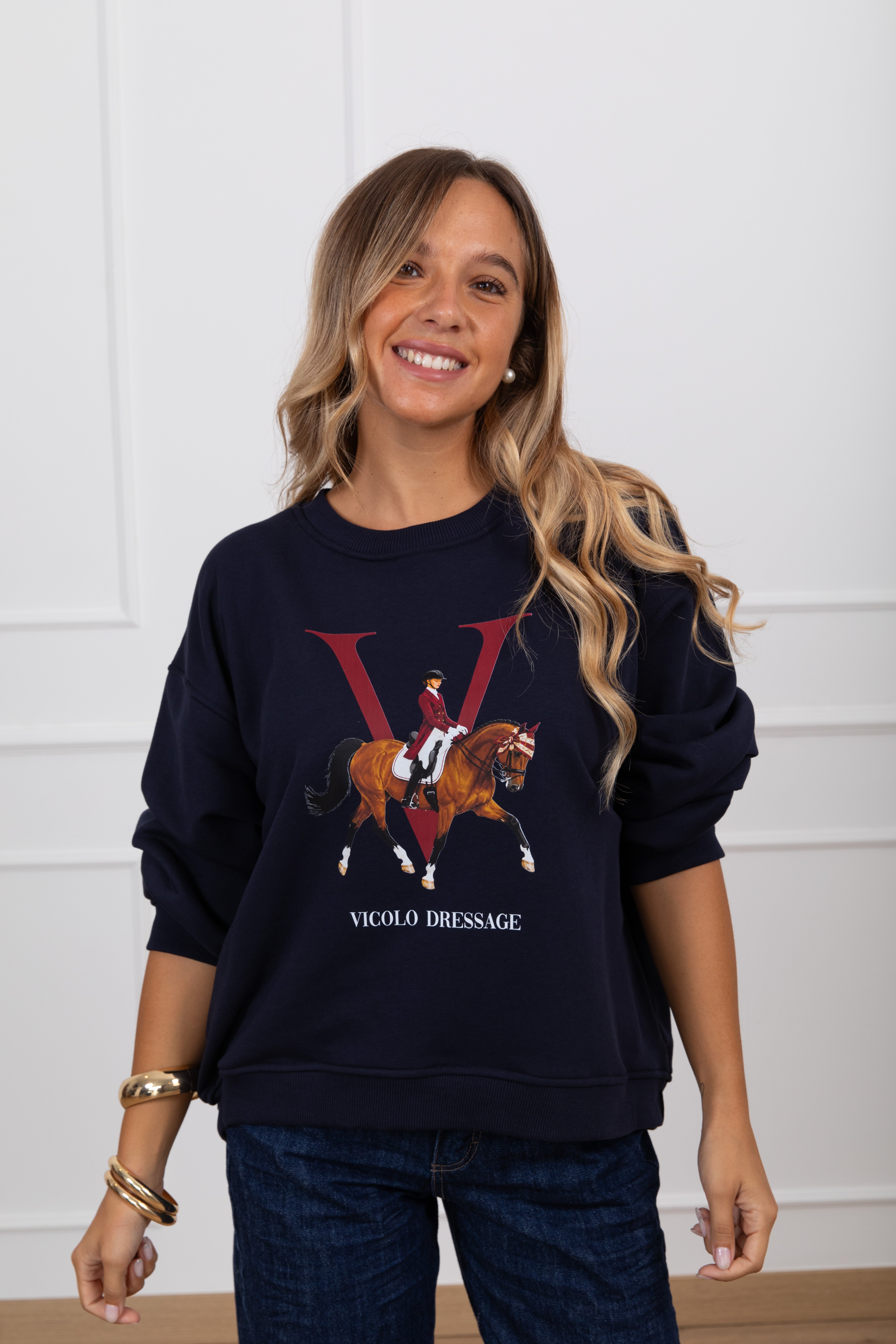 Felpa "Dressage" variante blu ViCOLO