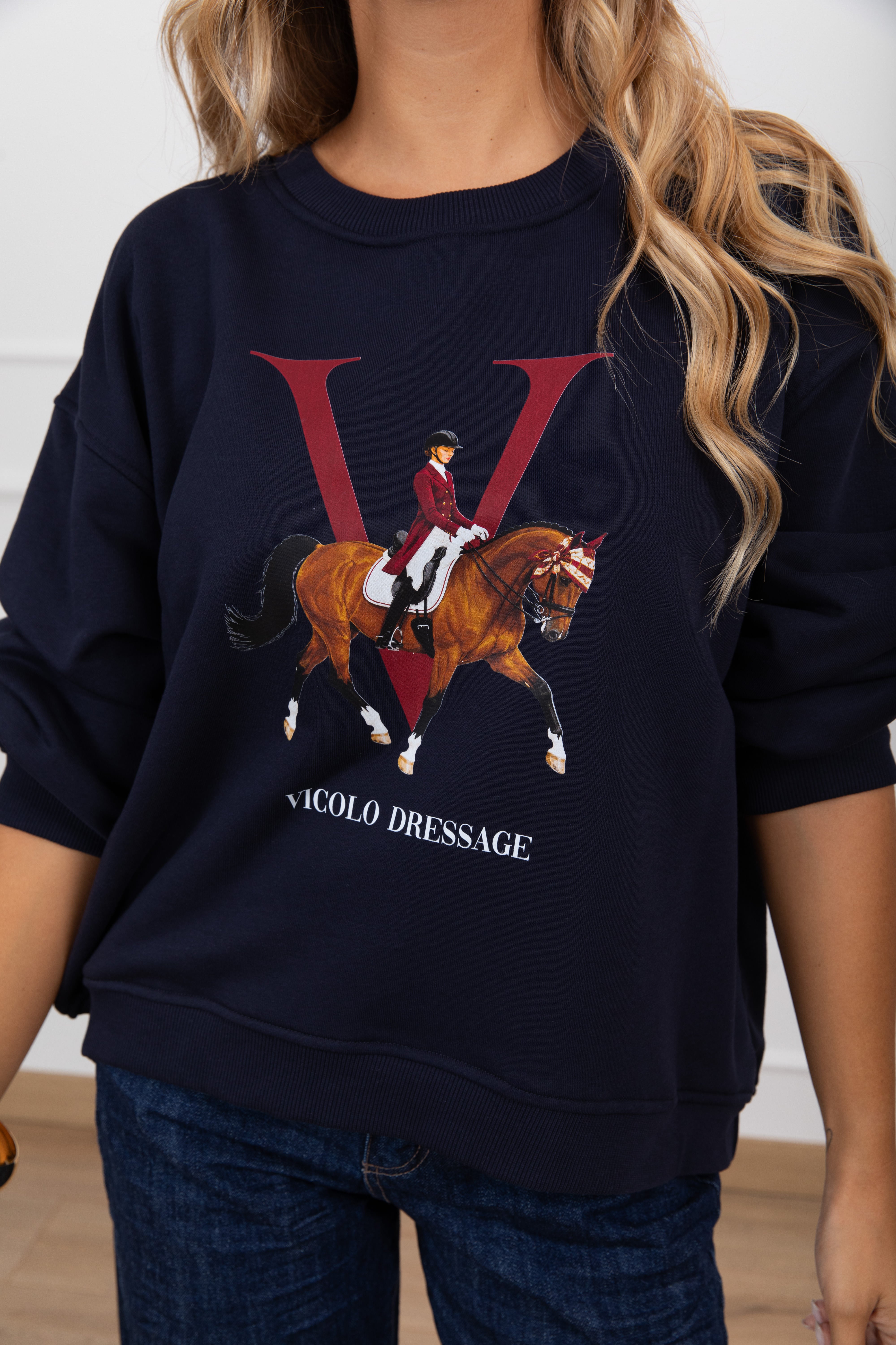 Felpa "Dressage" variante blu ViCOLO