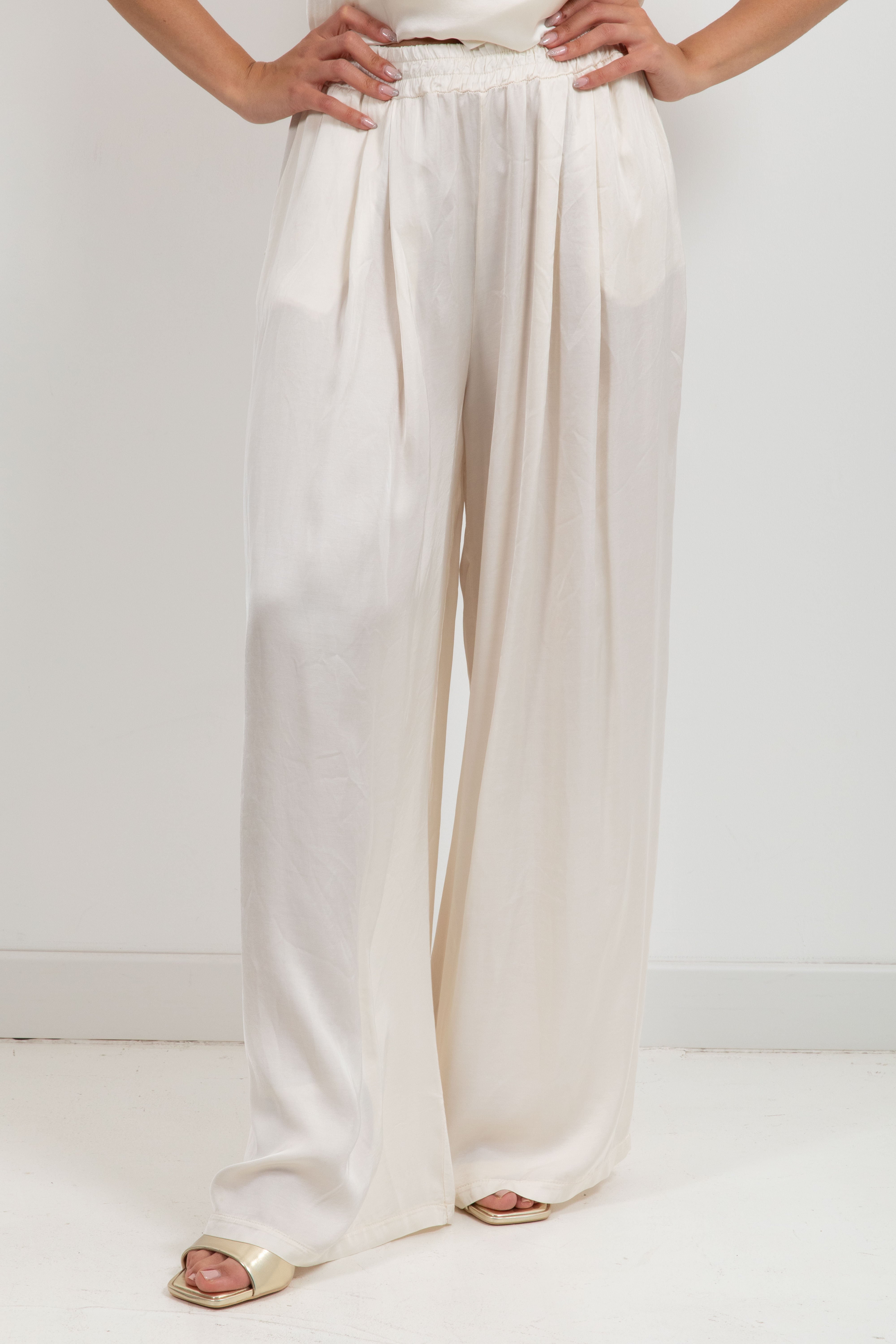 Pantalone gamba ampia in viscosa Tensione IN