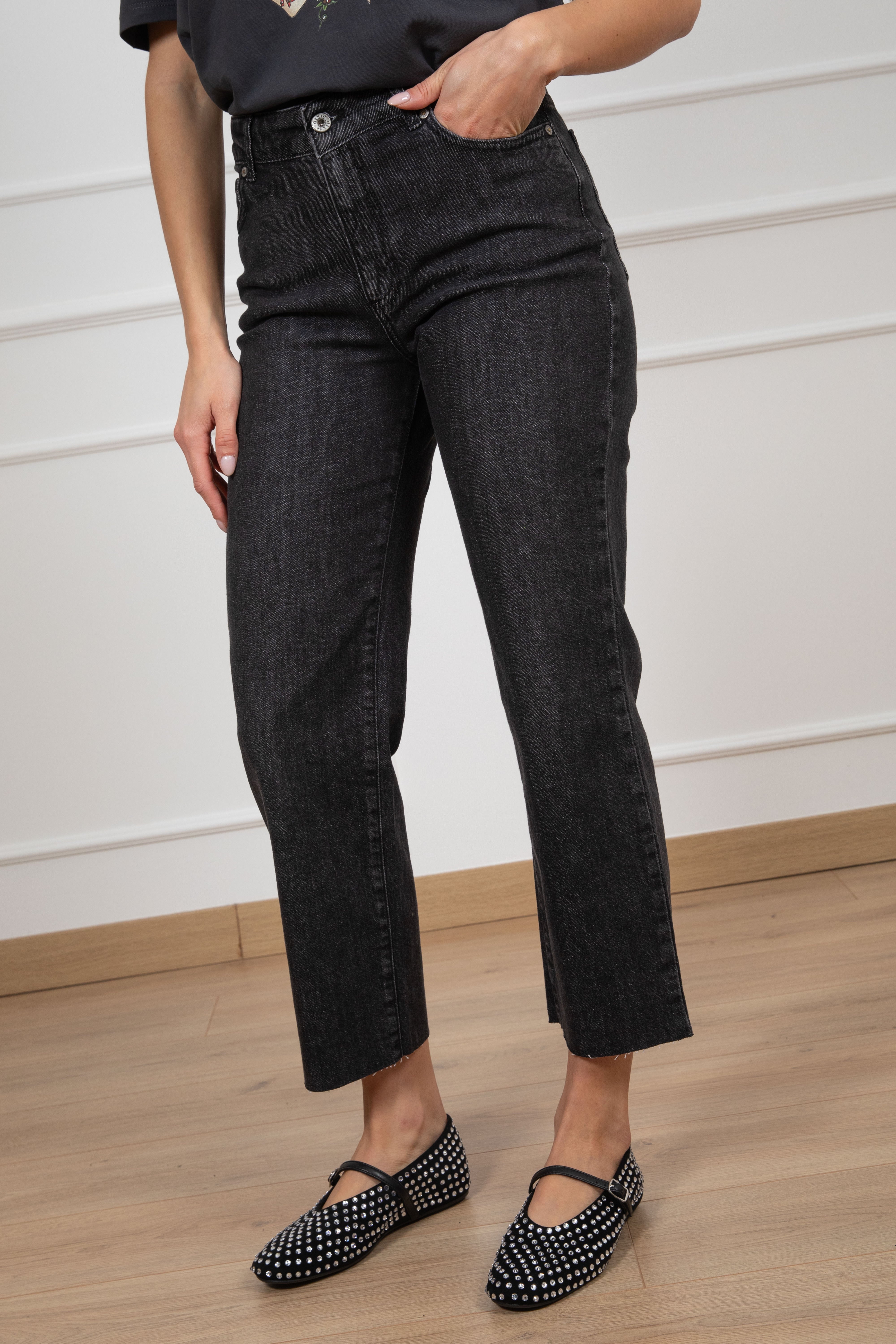 Jeans boot-cut nero Dixie