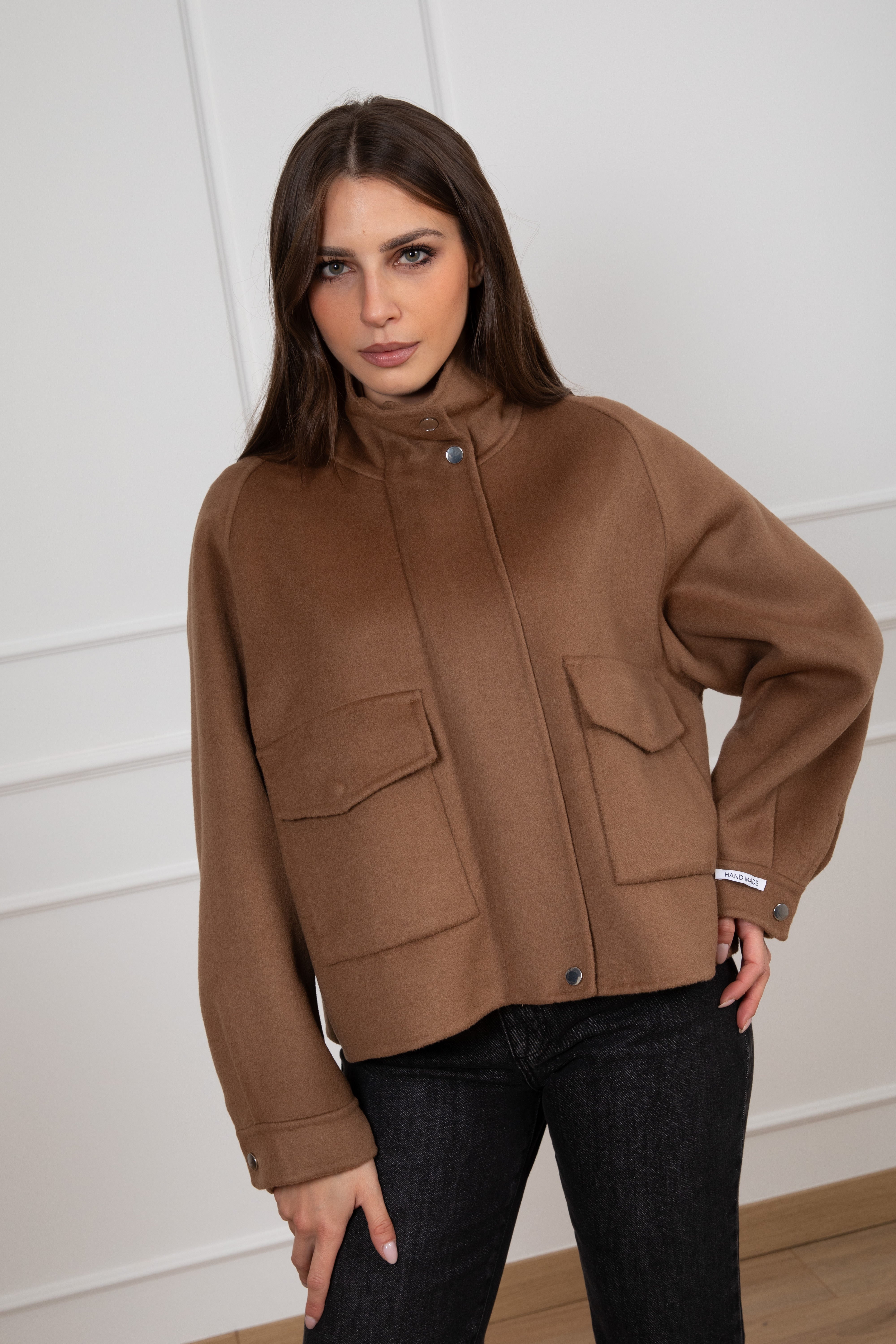 Cappotto corto handmade con tasche Dixie