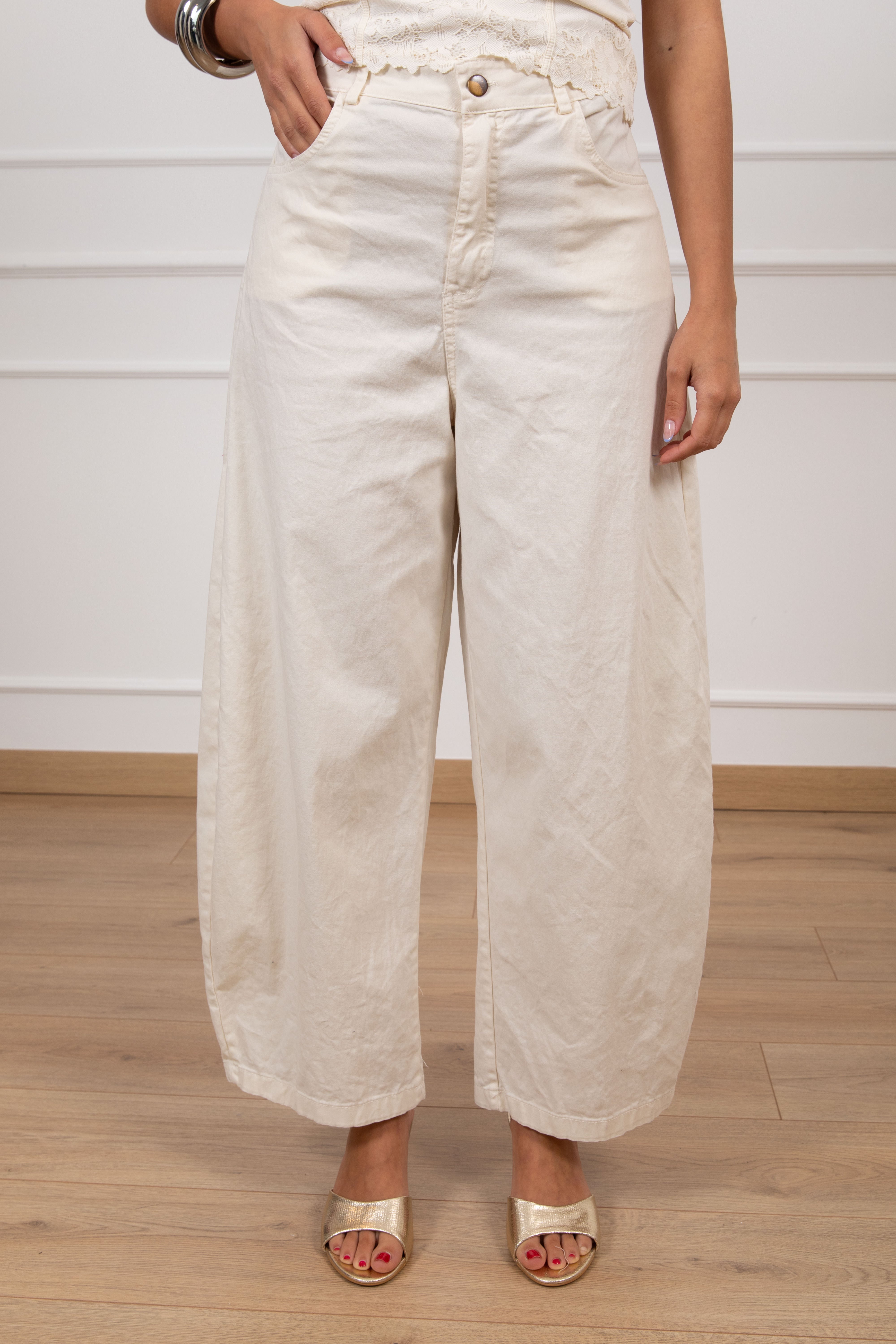 Pantalone egg-fit in cotone Tensione IN