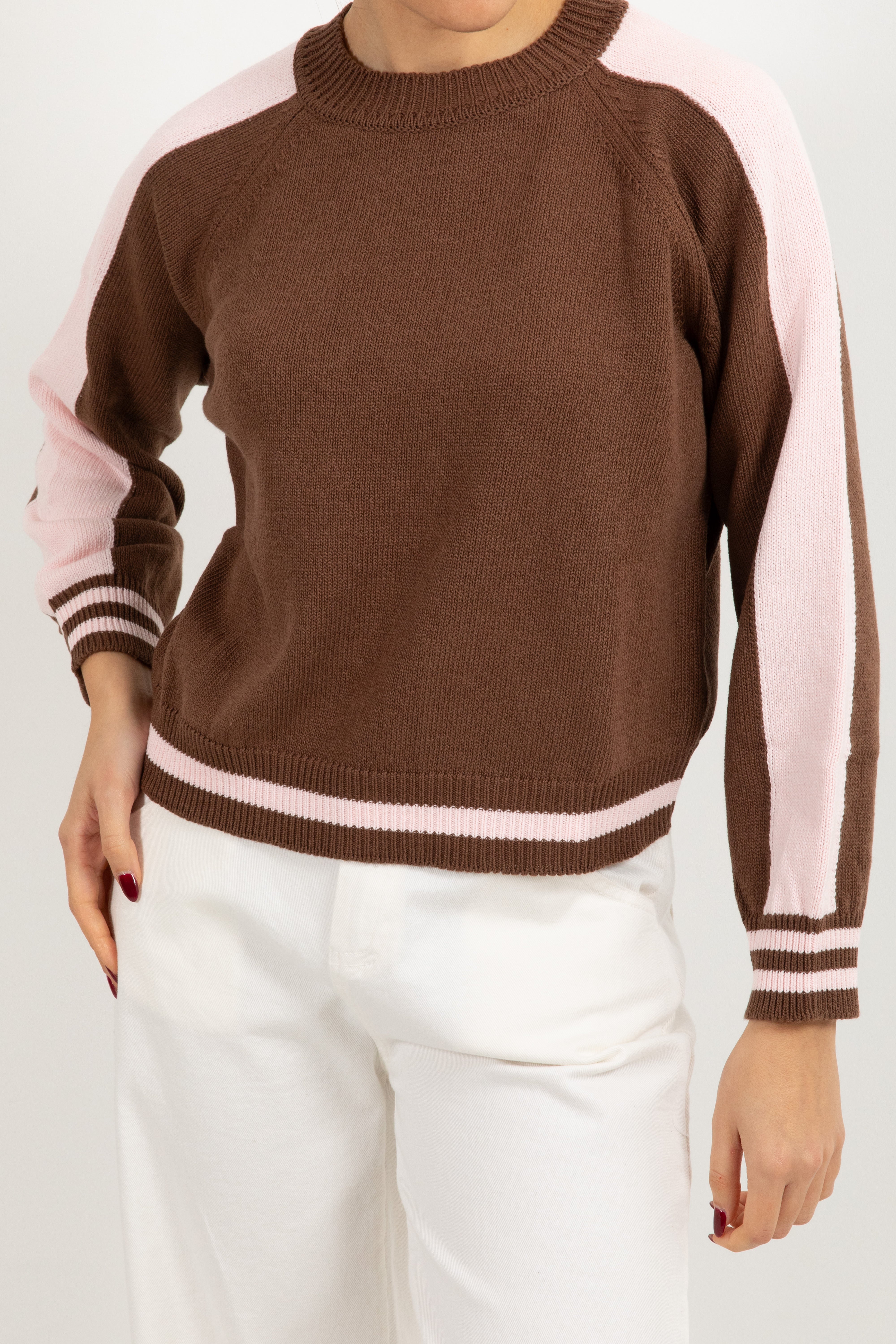Maglia girocollo con dettagli a contrasto Tensione IN