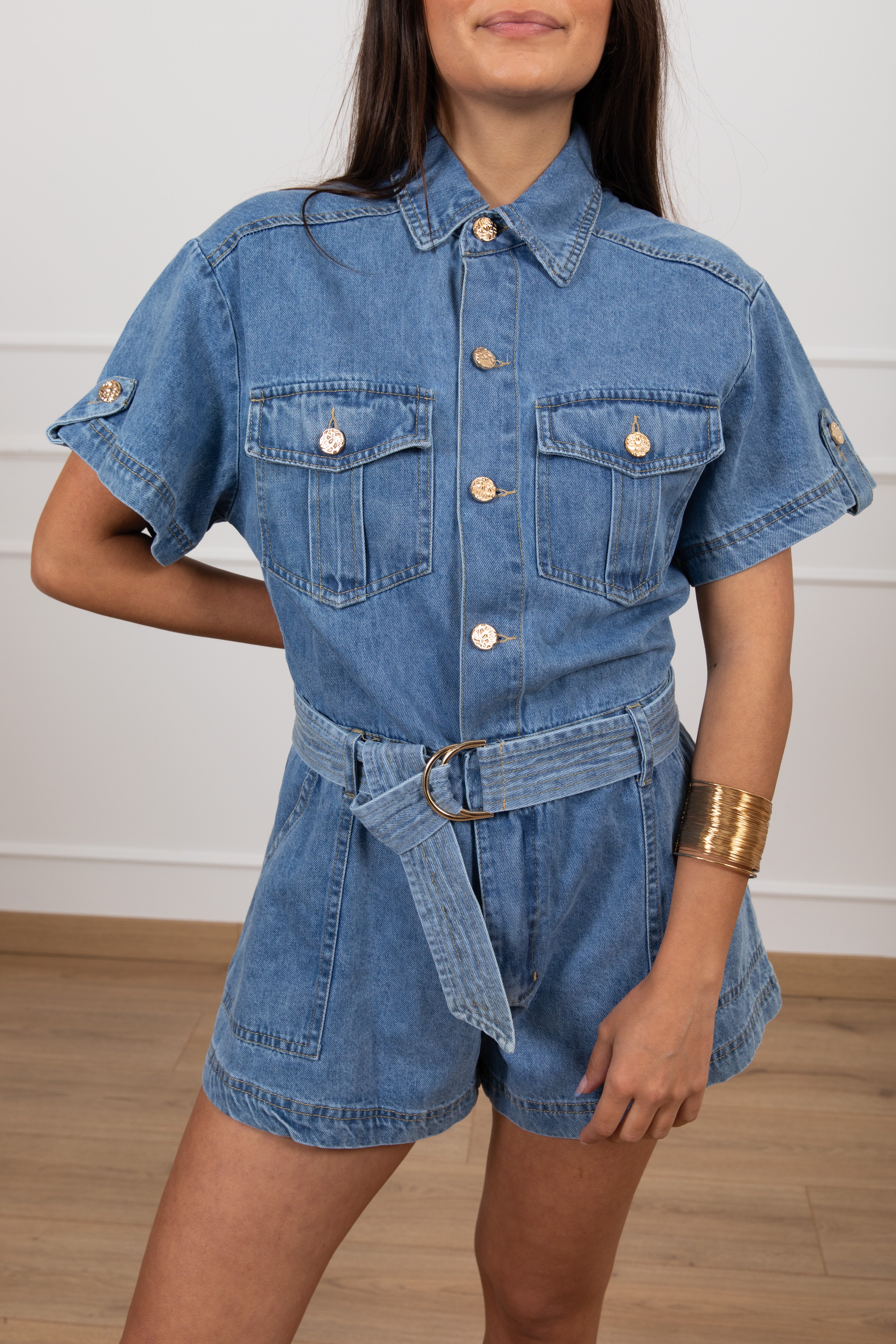 Jumpsuit corta in jeans Susy Mix