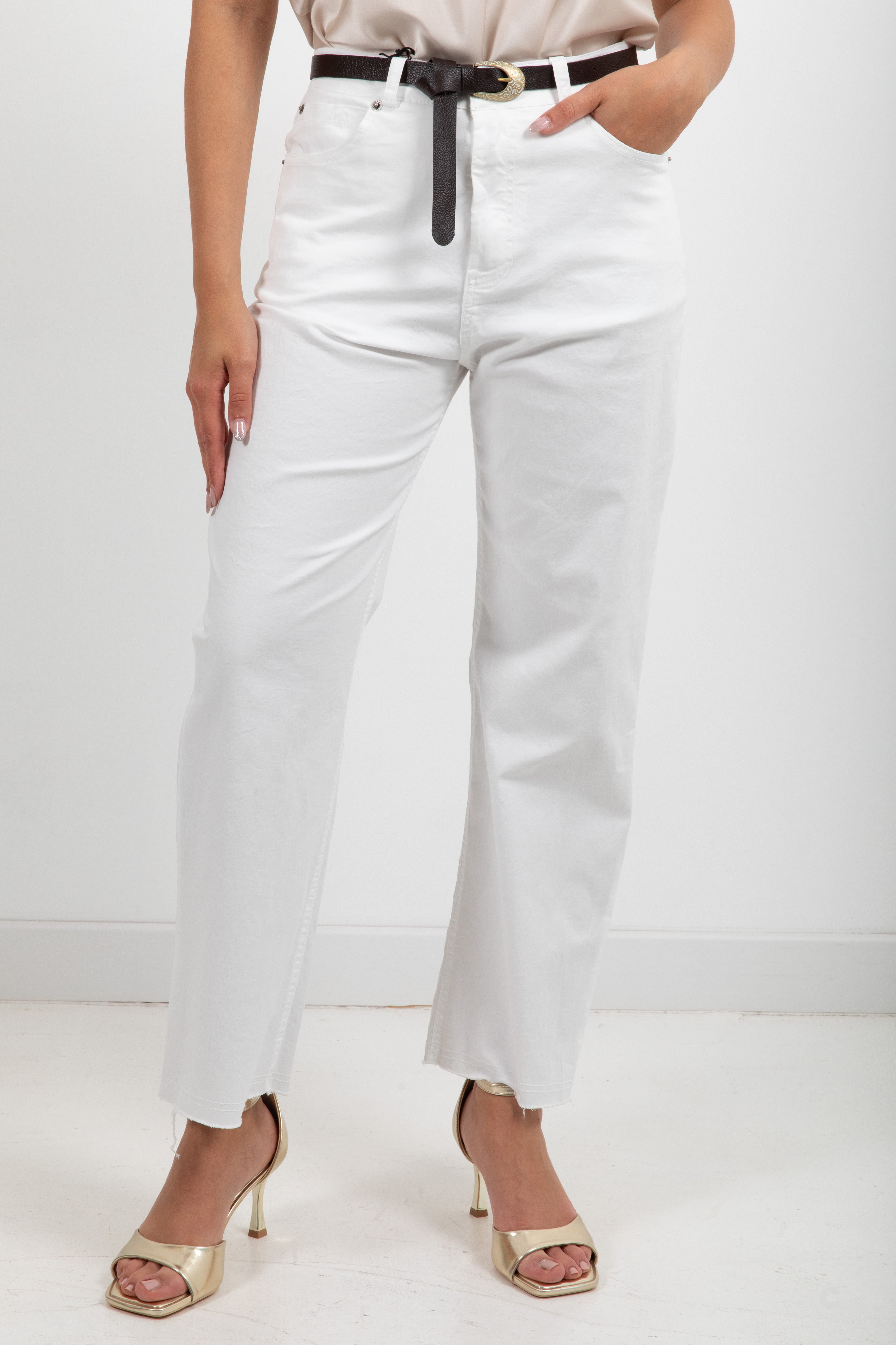 Pantalone a sigaretta in cotone leggero Tensione IN