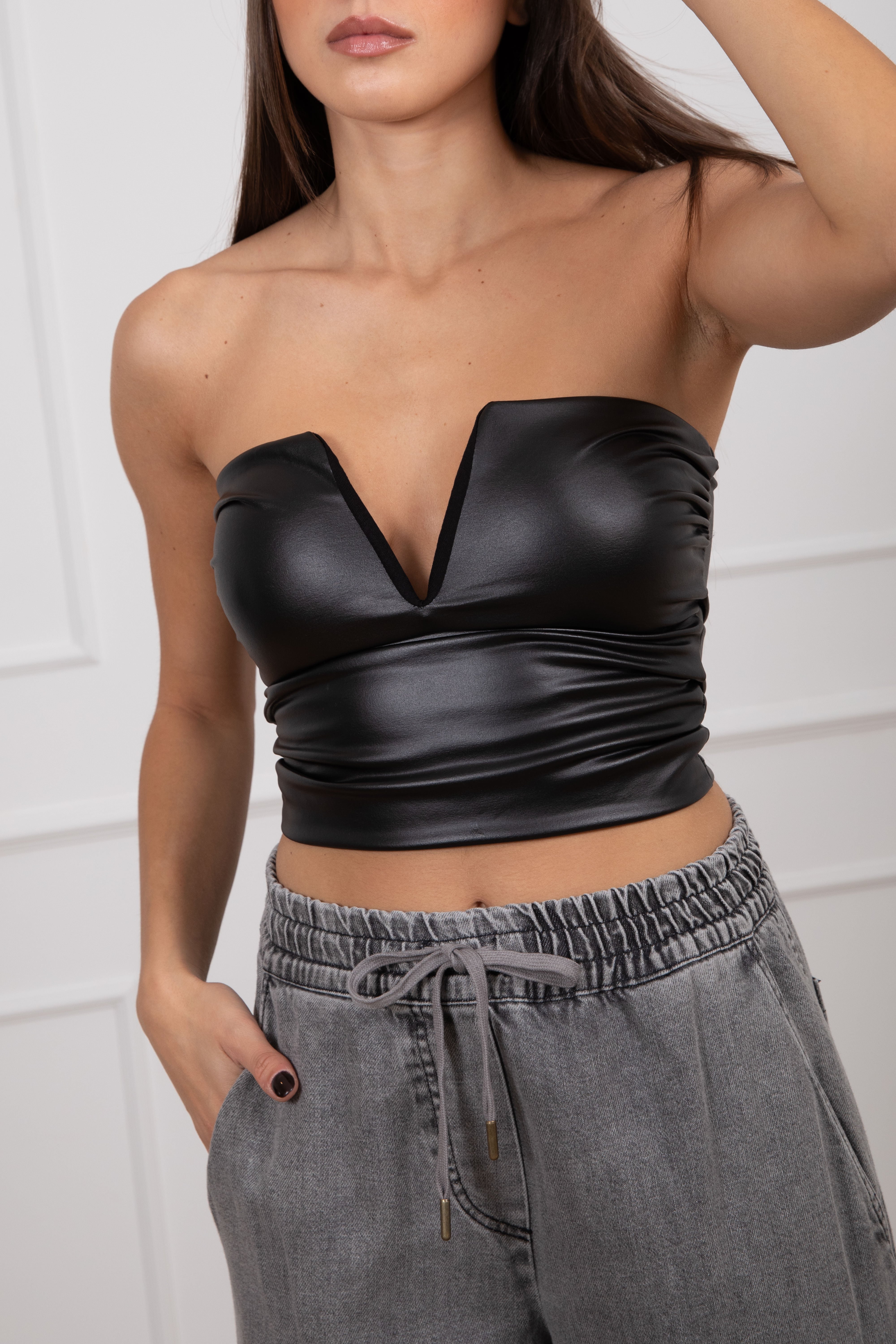 Top a fascia in eco-pelle Susy Mix