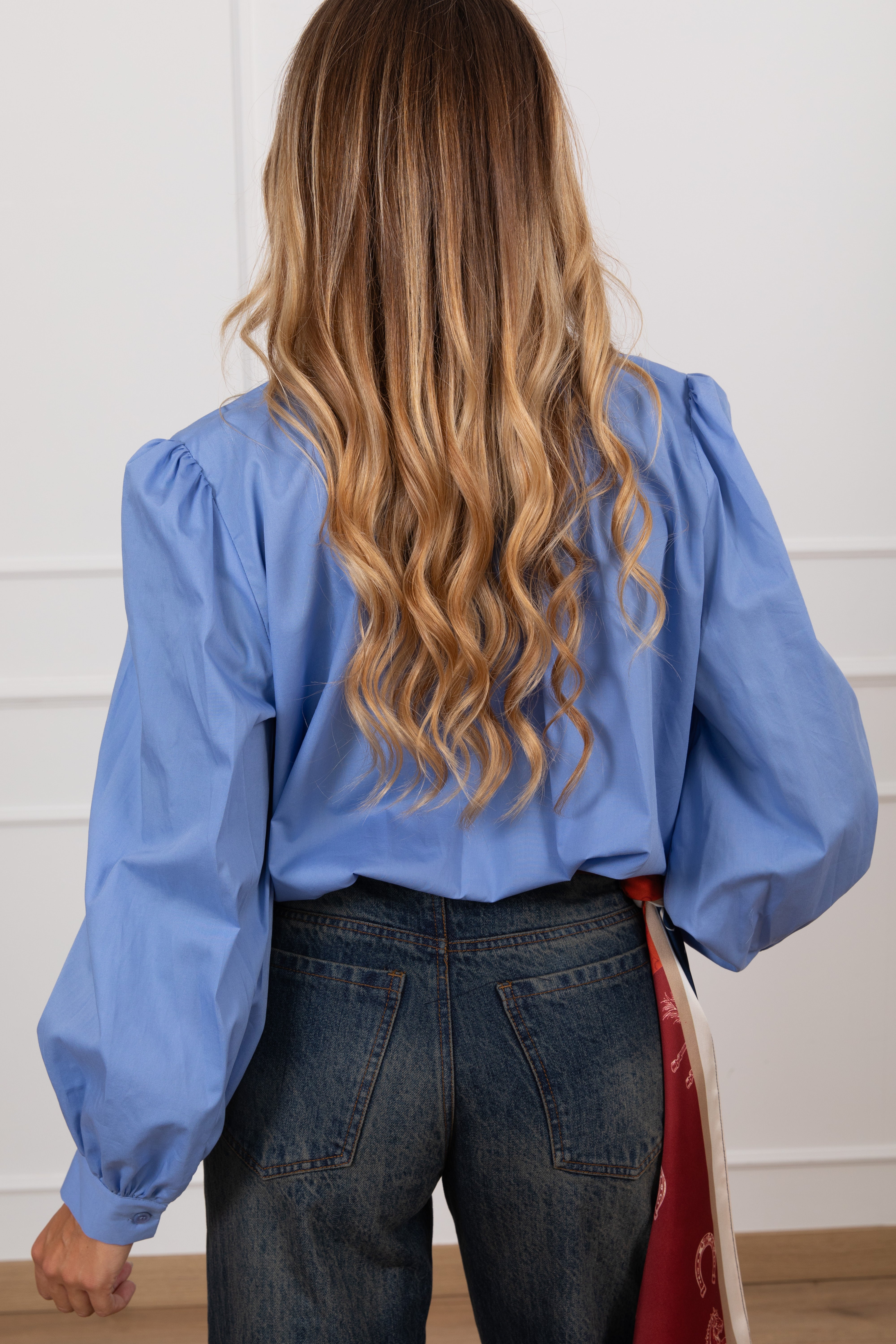 Camicia con colletto alto variante azzurro ViCOLO
