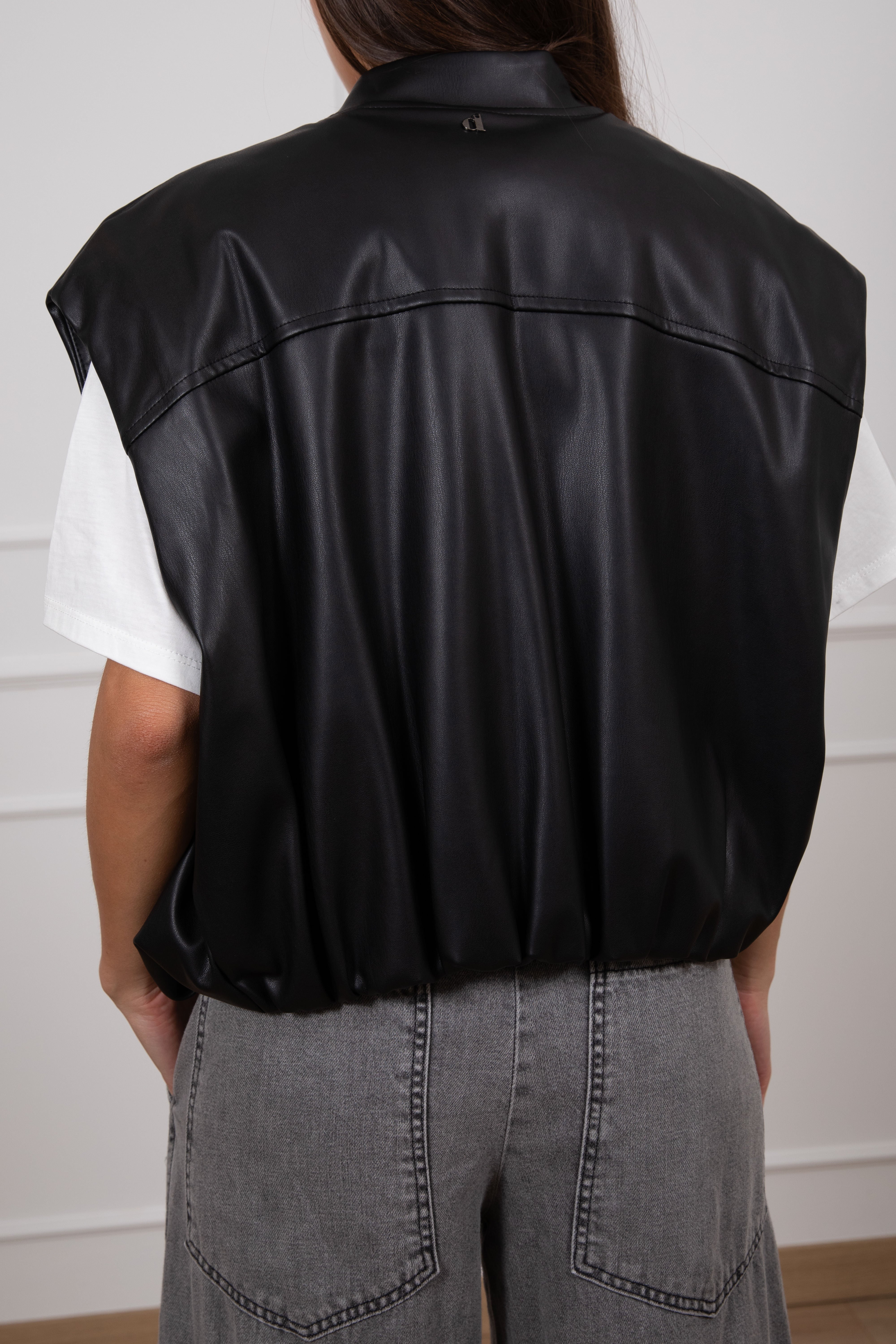 Bomber smanicato in eco-pelle Dixie