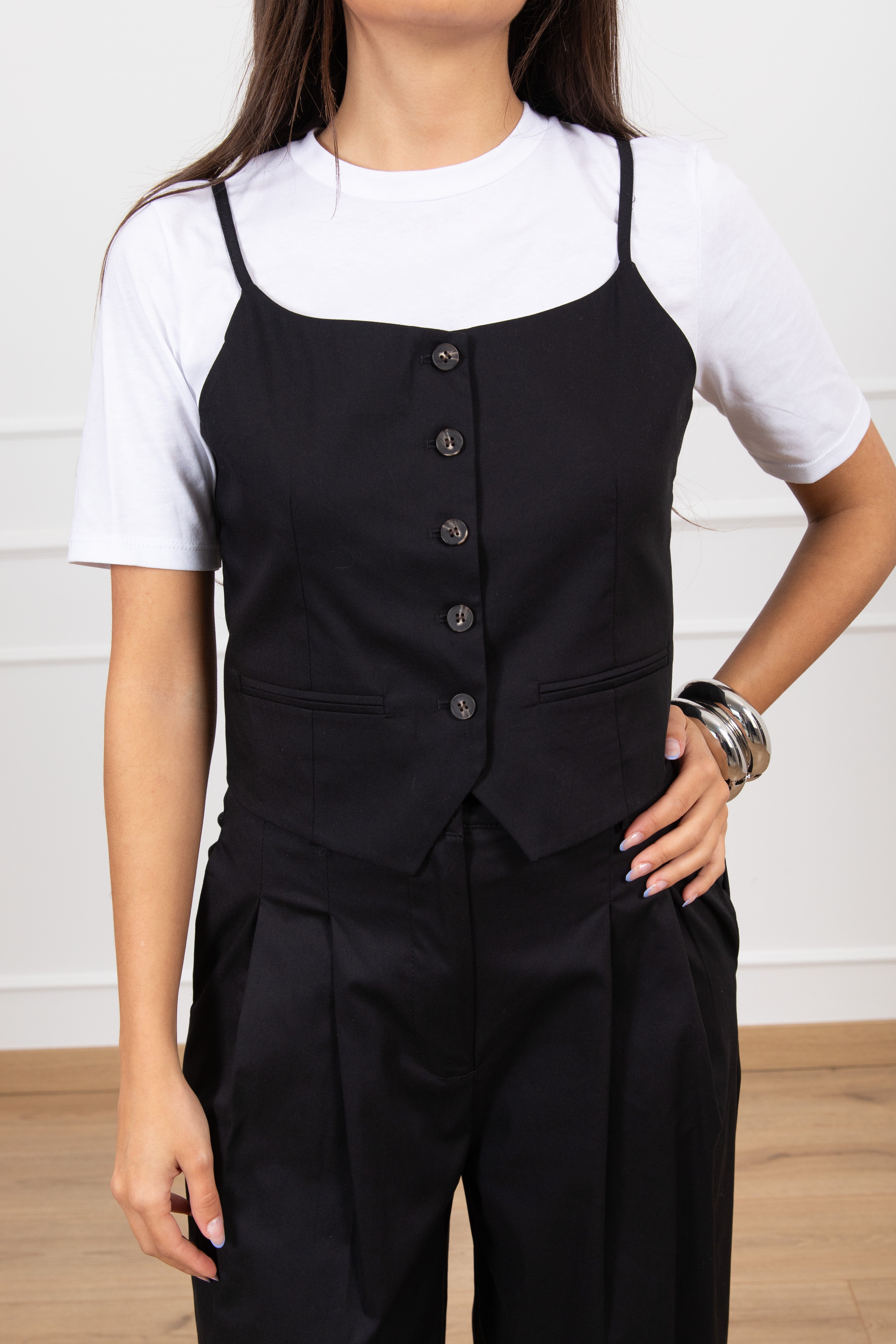 T-shirt con gilet in cotone Susy Mix