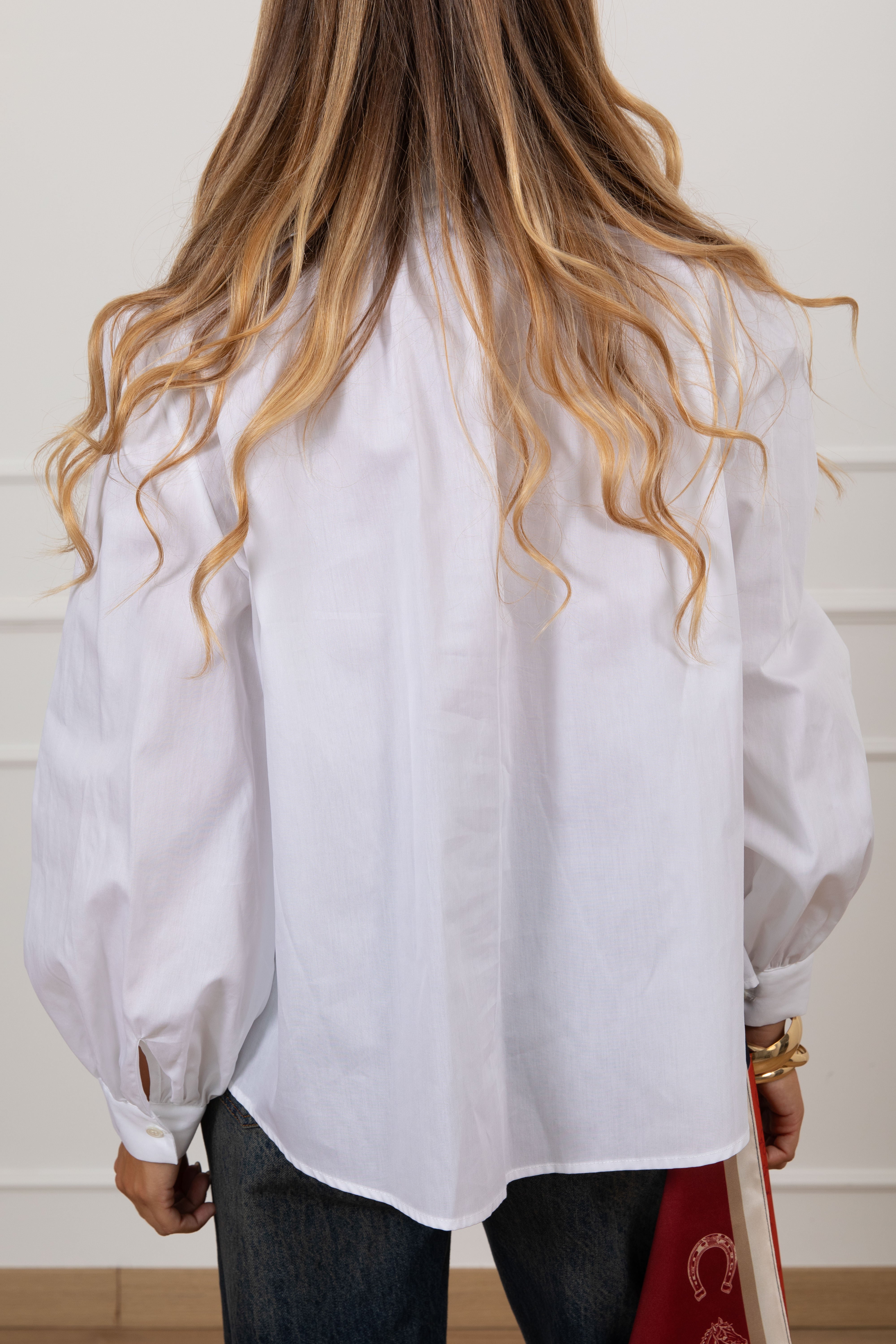 Camicia con colletto alto variante bianco ViCOLO