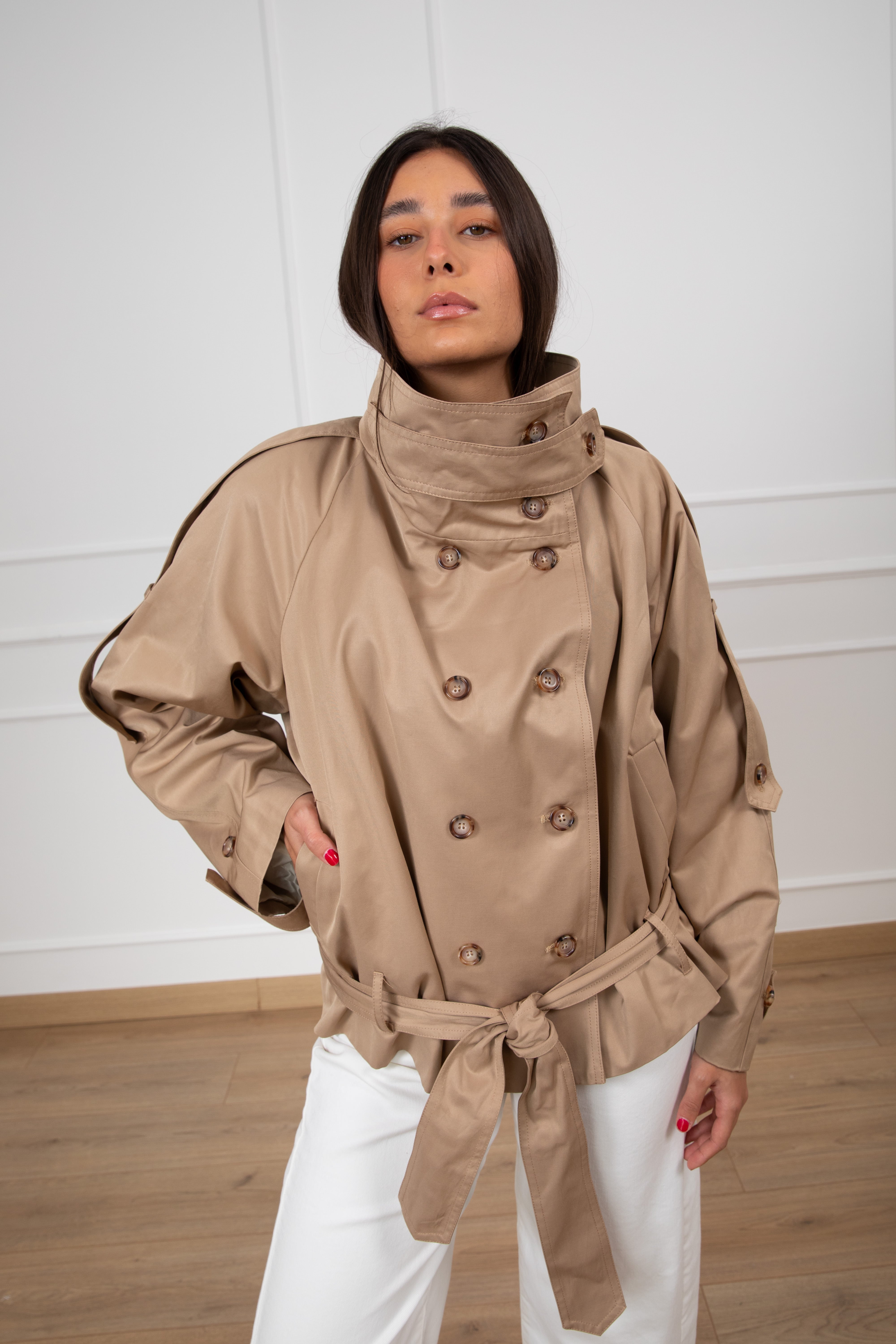 Trench collo alto con fusciacca Motel