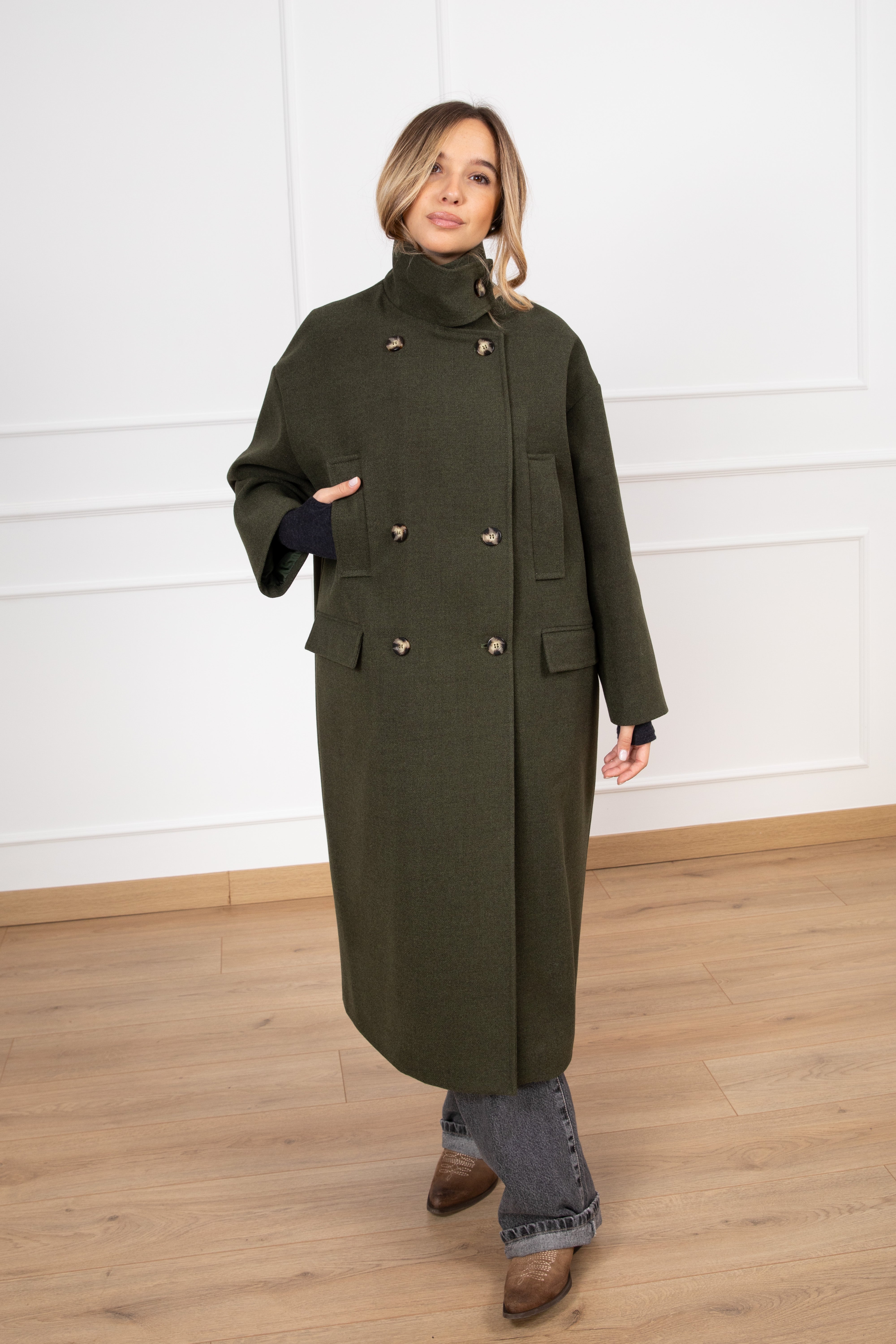 Cappotto con collo a ciambella ViCOLO