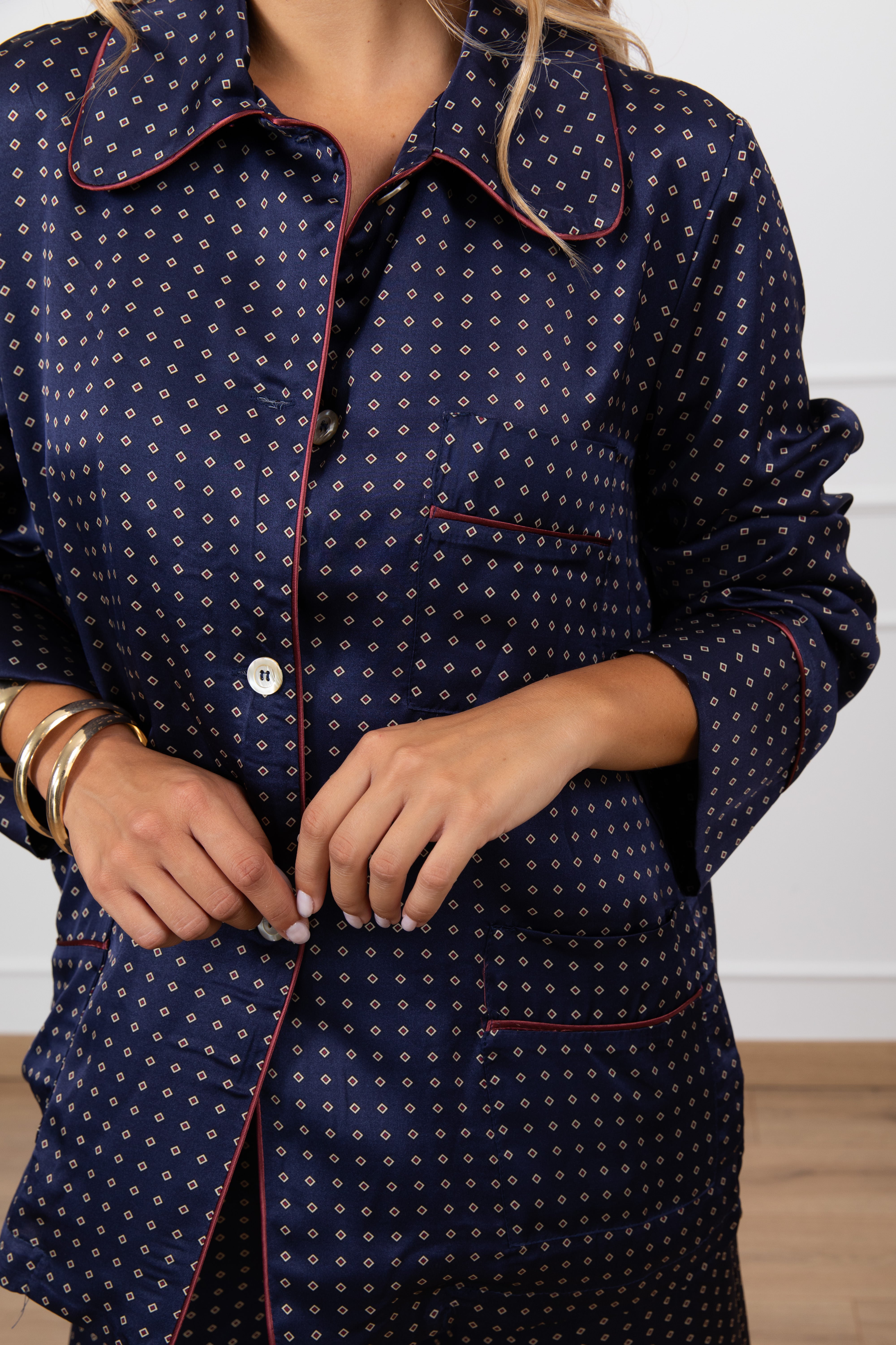 Camicia pigiama fantasia micro-rombi Tensione IN