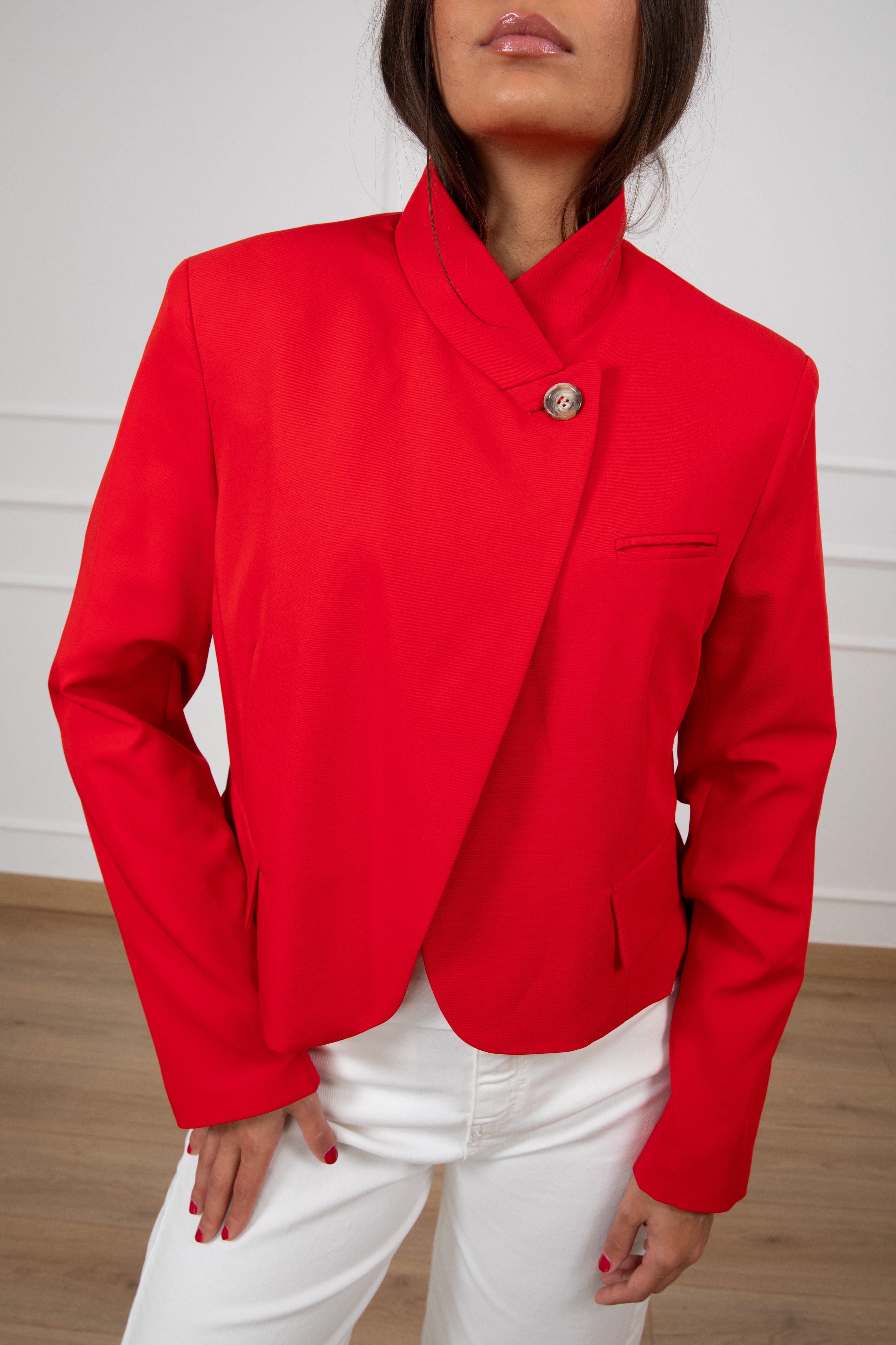 Giacca cropped con bottone alto Susy Mix