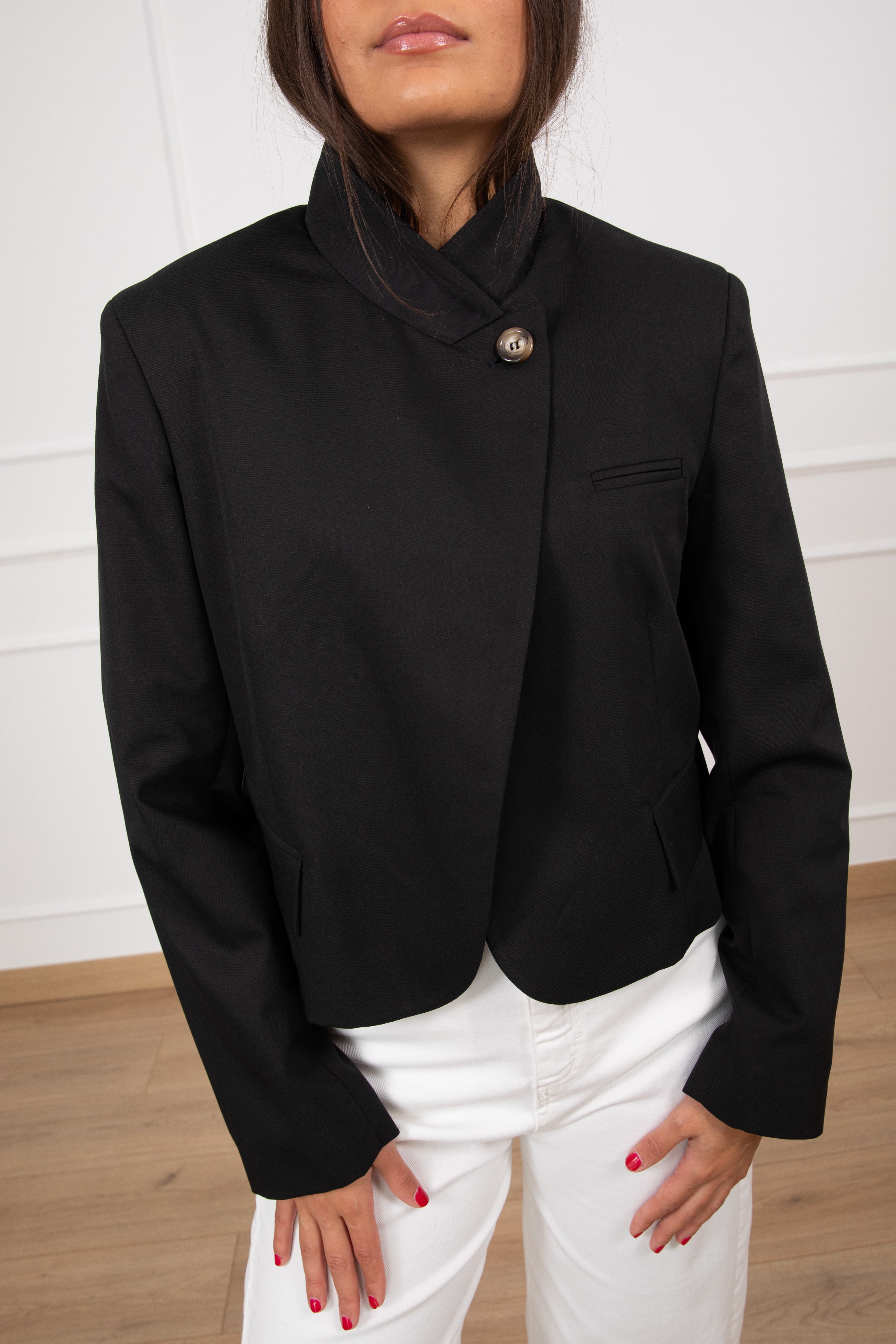 Giacca cropped con bottone alto Susy Mix