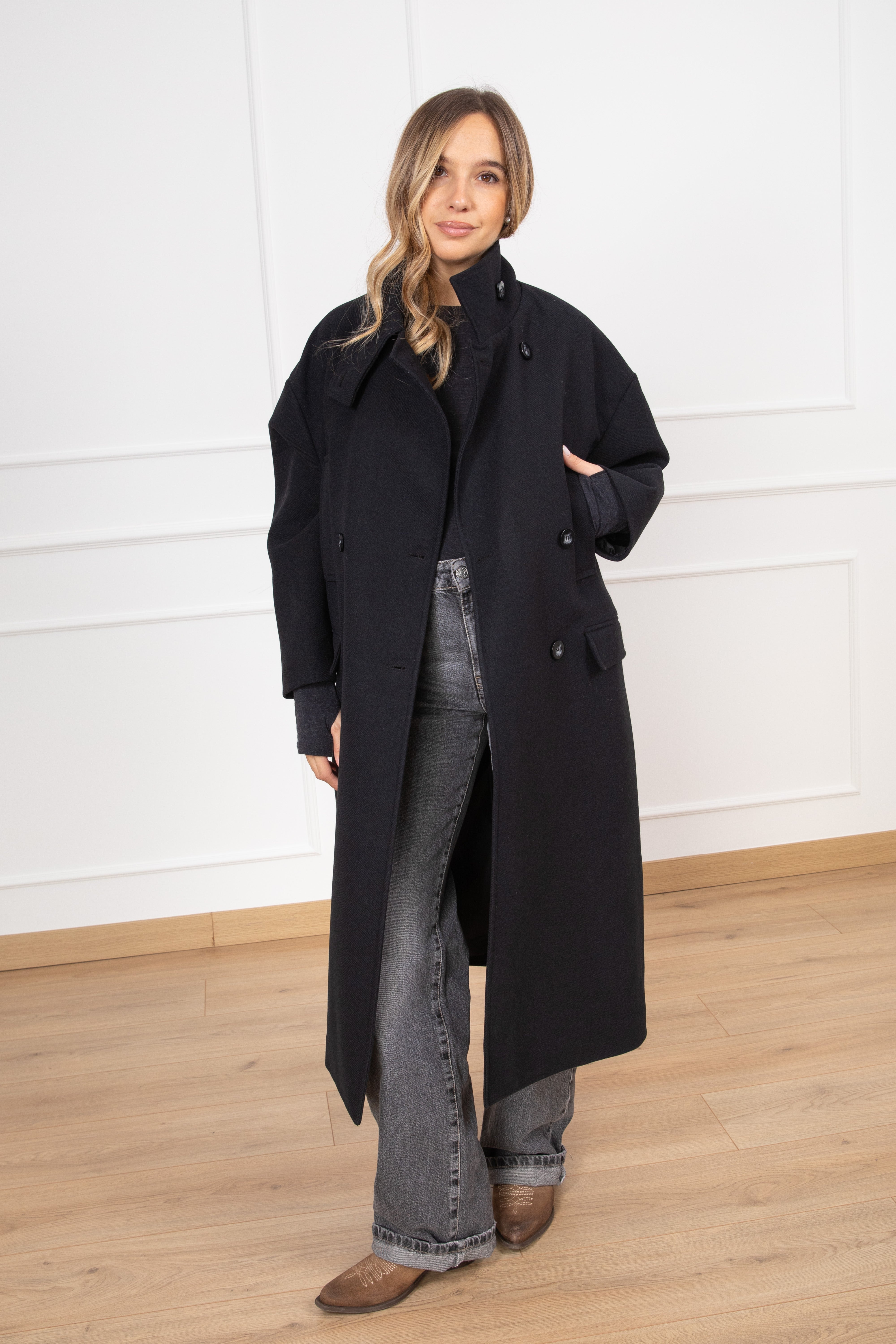 Cappotto con collo a ciambella ViCOLO