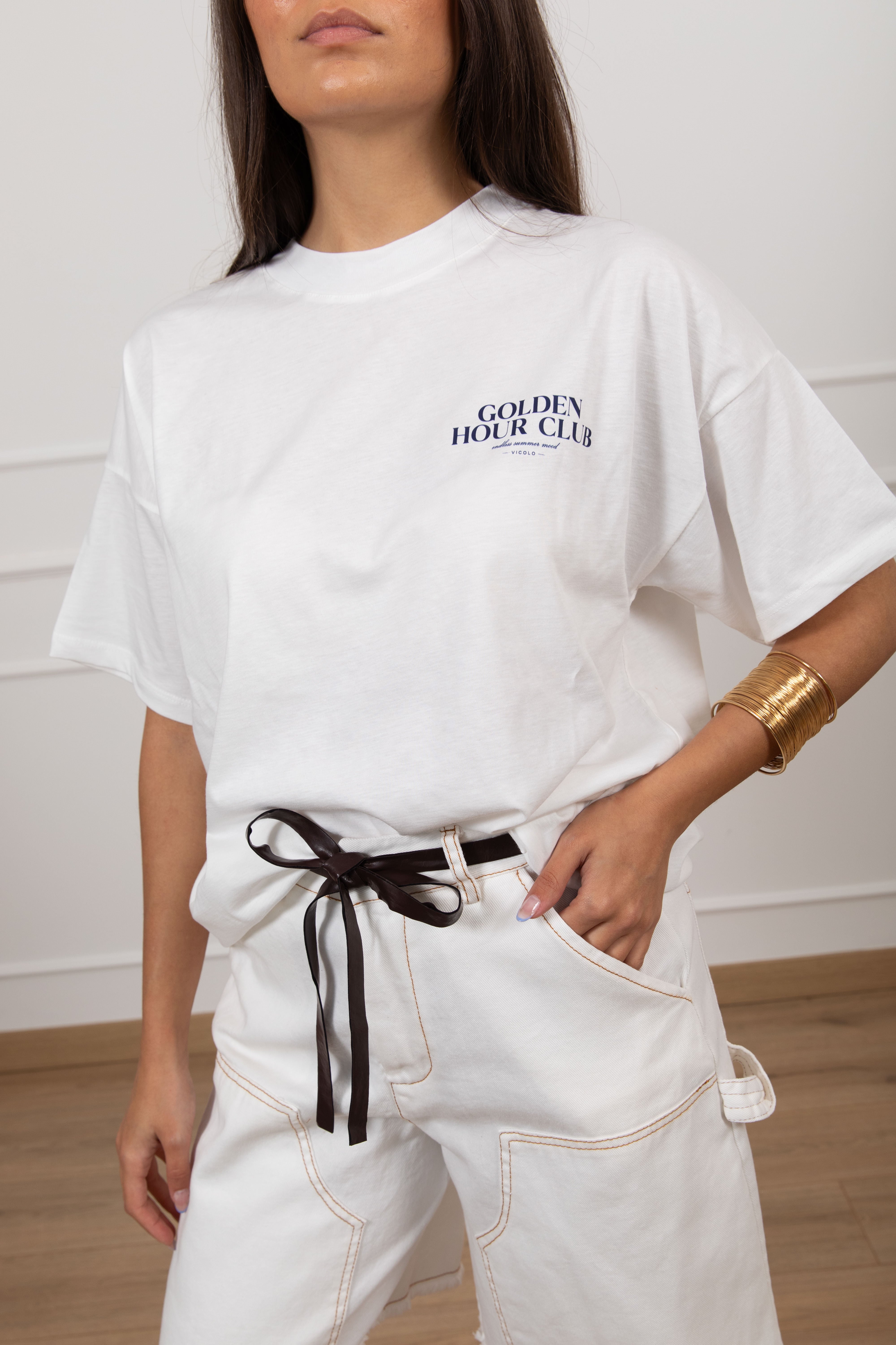 T-shirt over-size "Golden hour club" ViCOLO