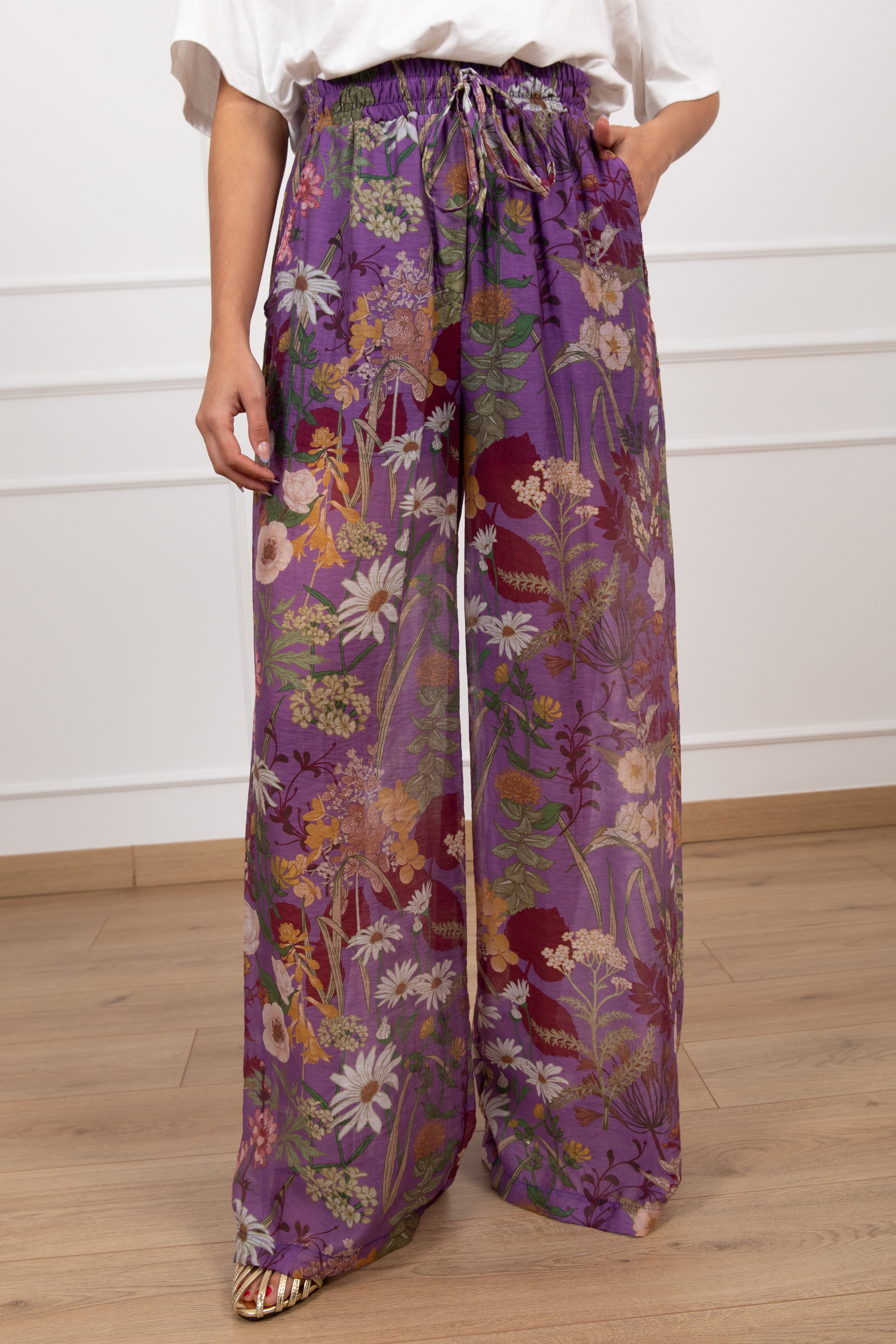 Pantalone fantasia erbolario con coulisse ViCOLO