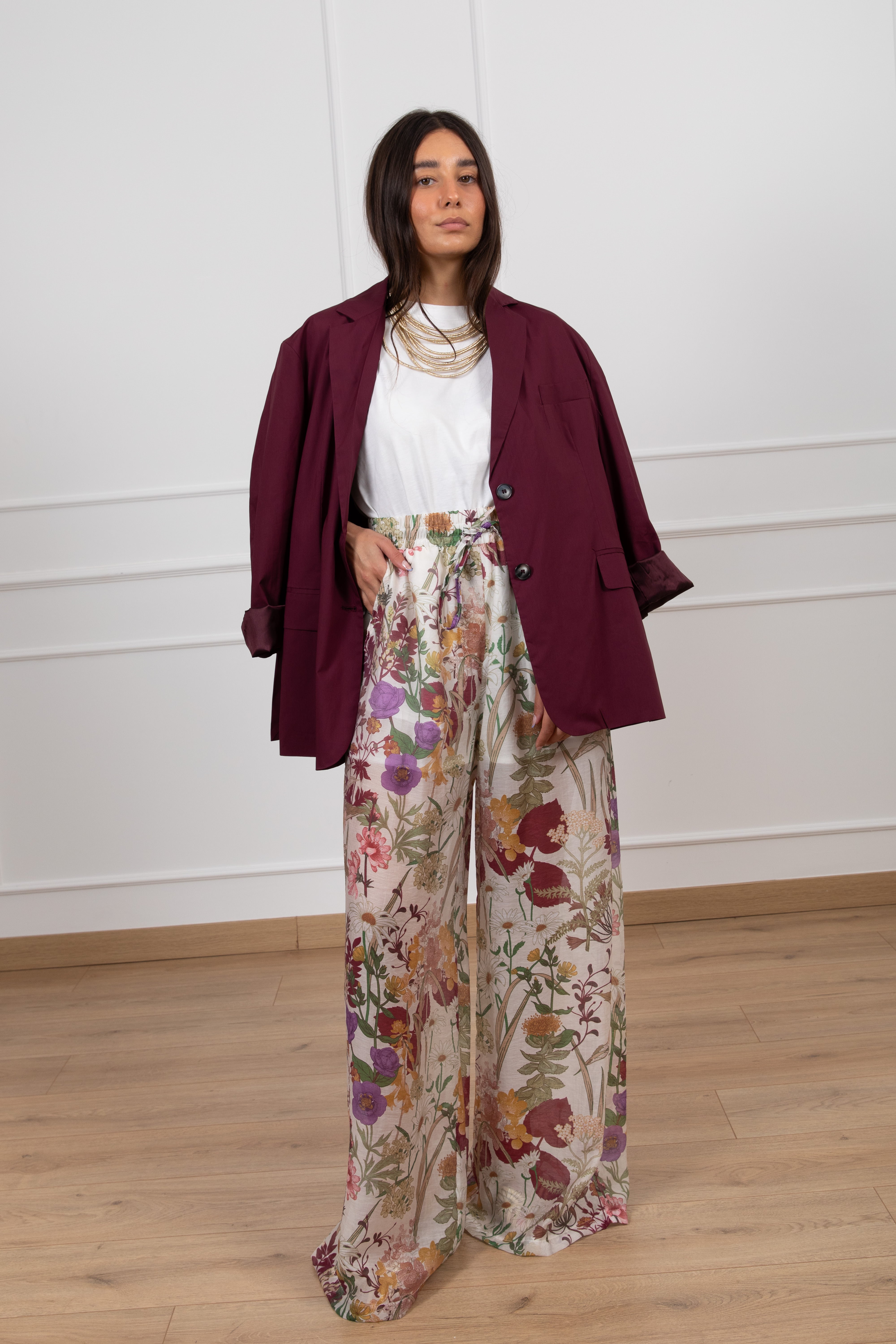 Pantalone fantasia erbolario con coulisse ViCOLO