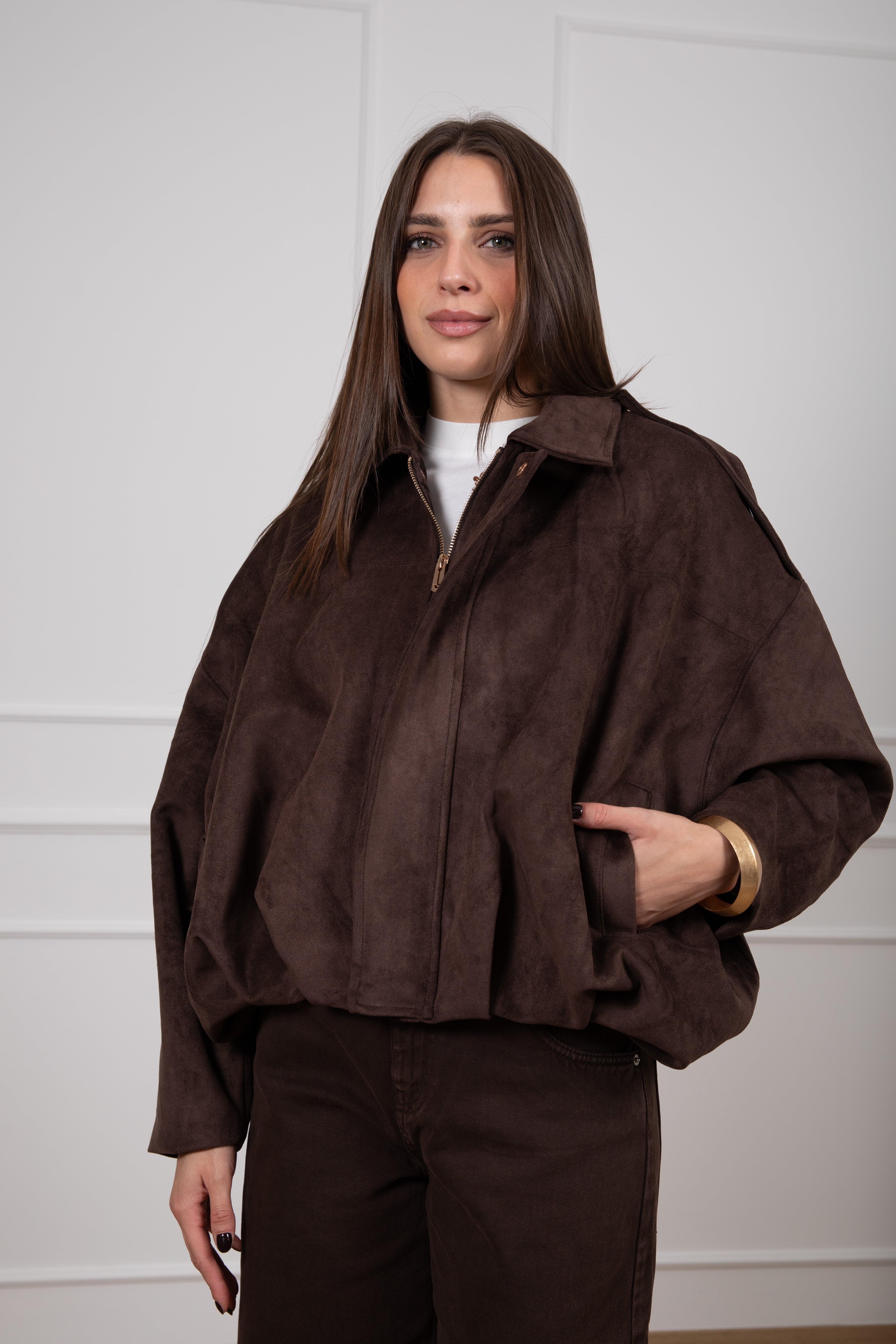 Bomber in eco-camoscio Susy Mix