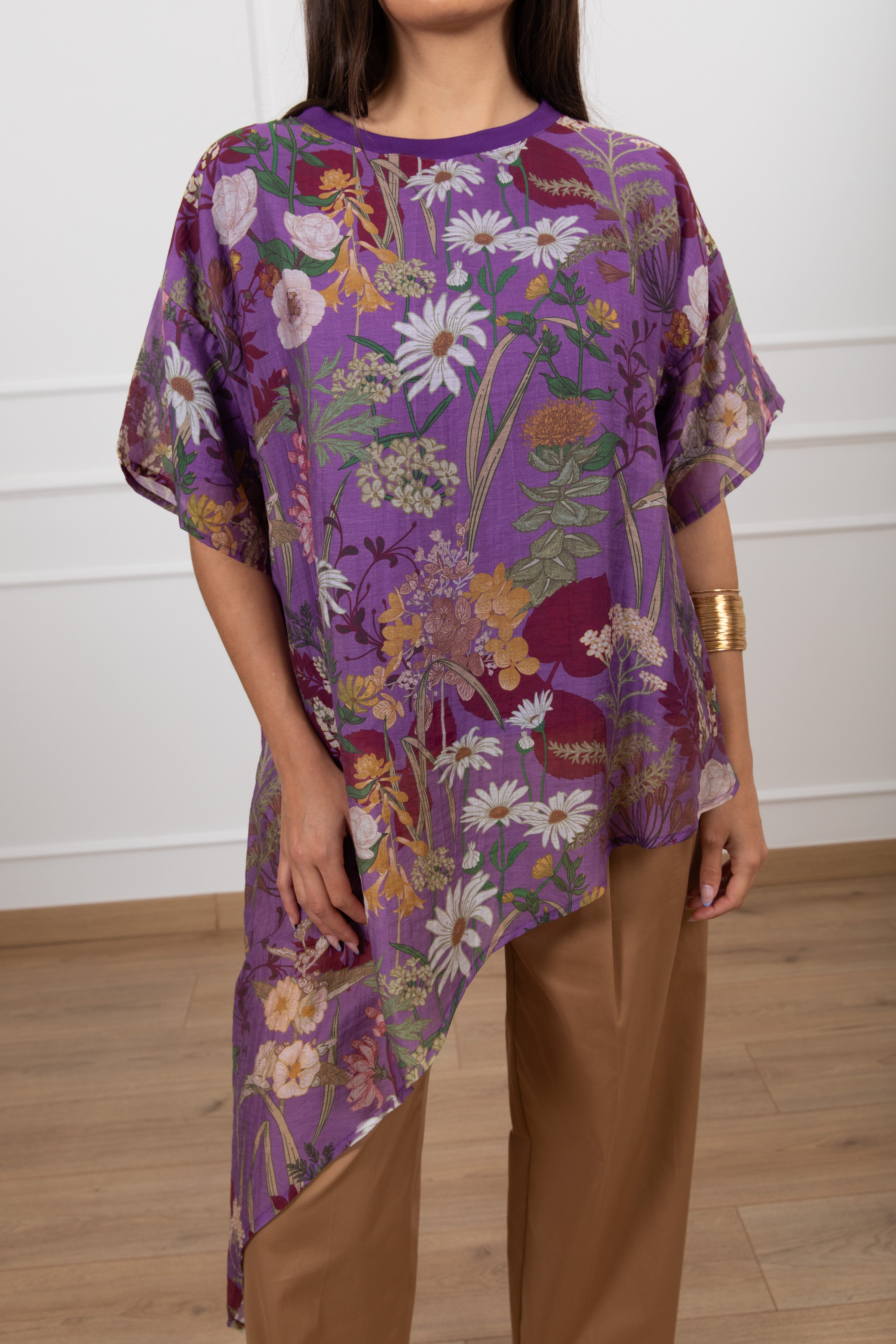 Blusa asimmetrica fantasia erbolario ViCOLO