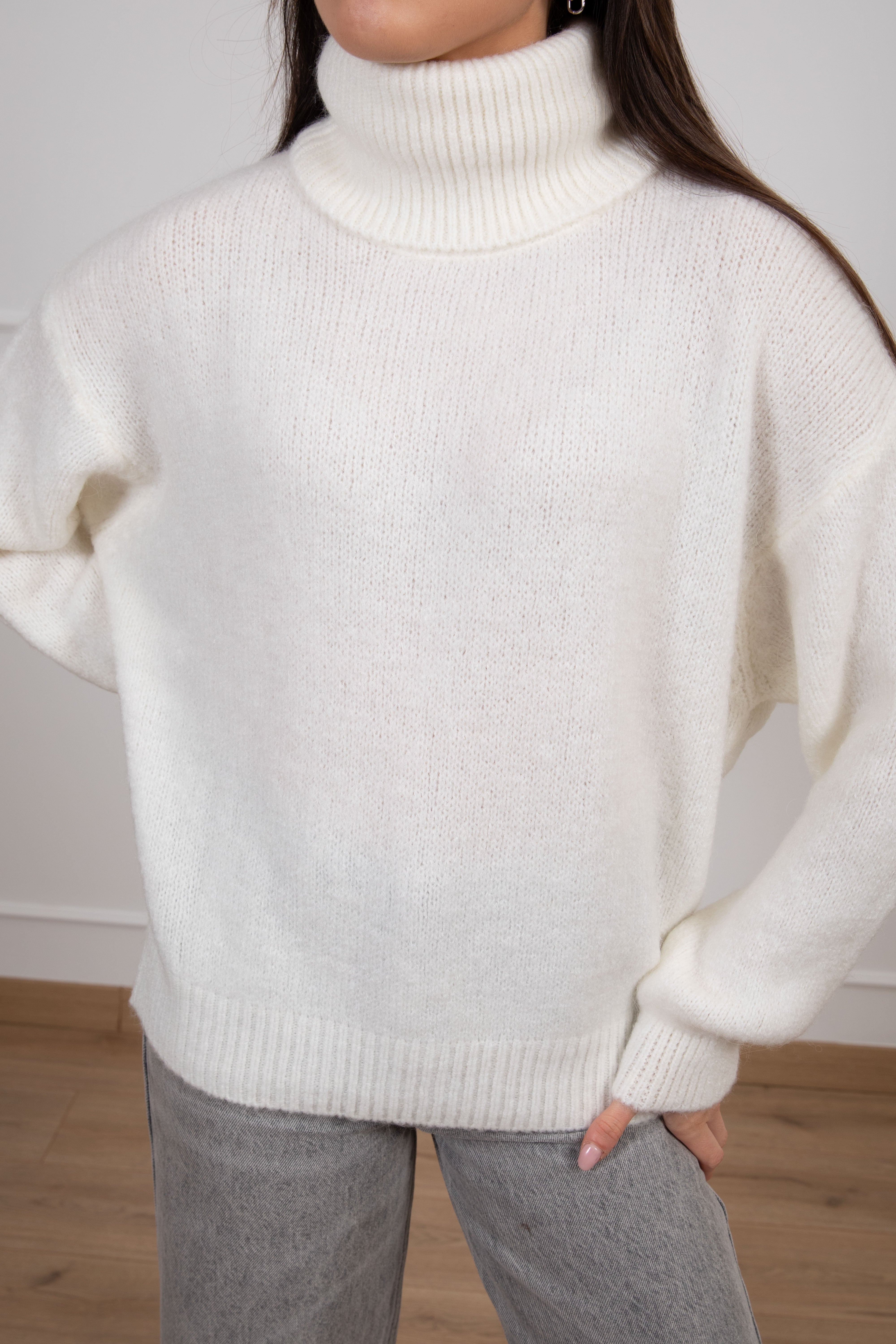 Pull a collo alto in lana e alpaca Susy Mix