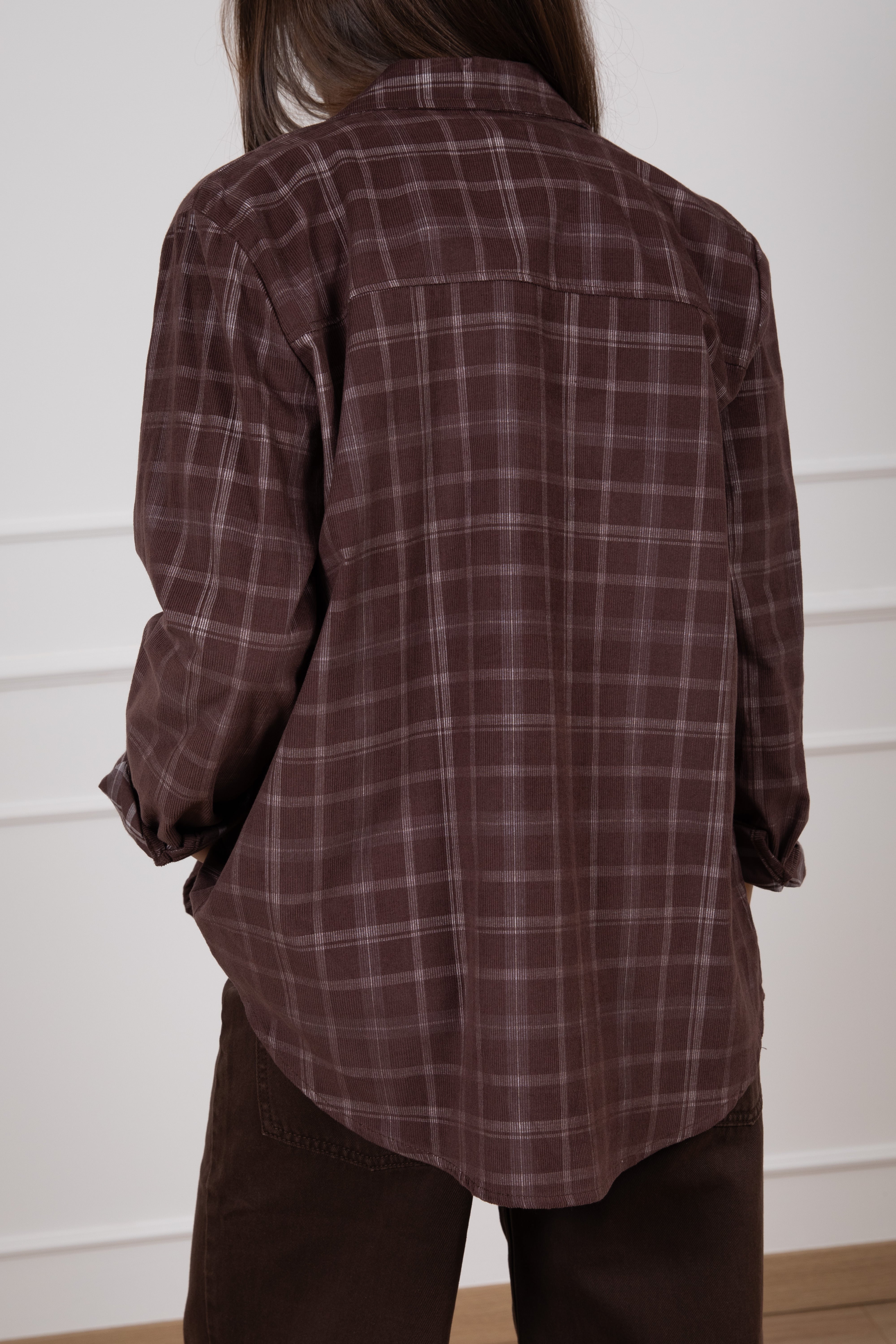 Camicia check in velluto millerighe Susy Mix