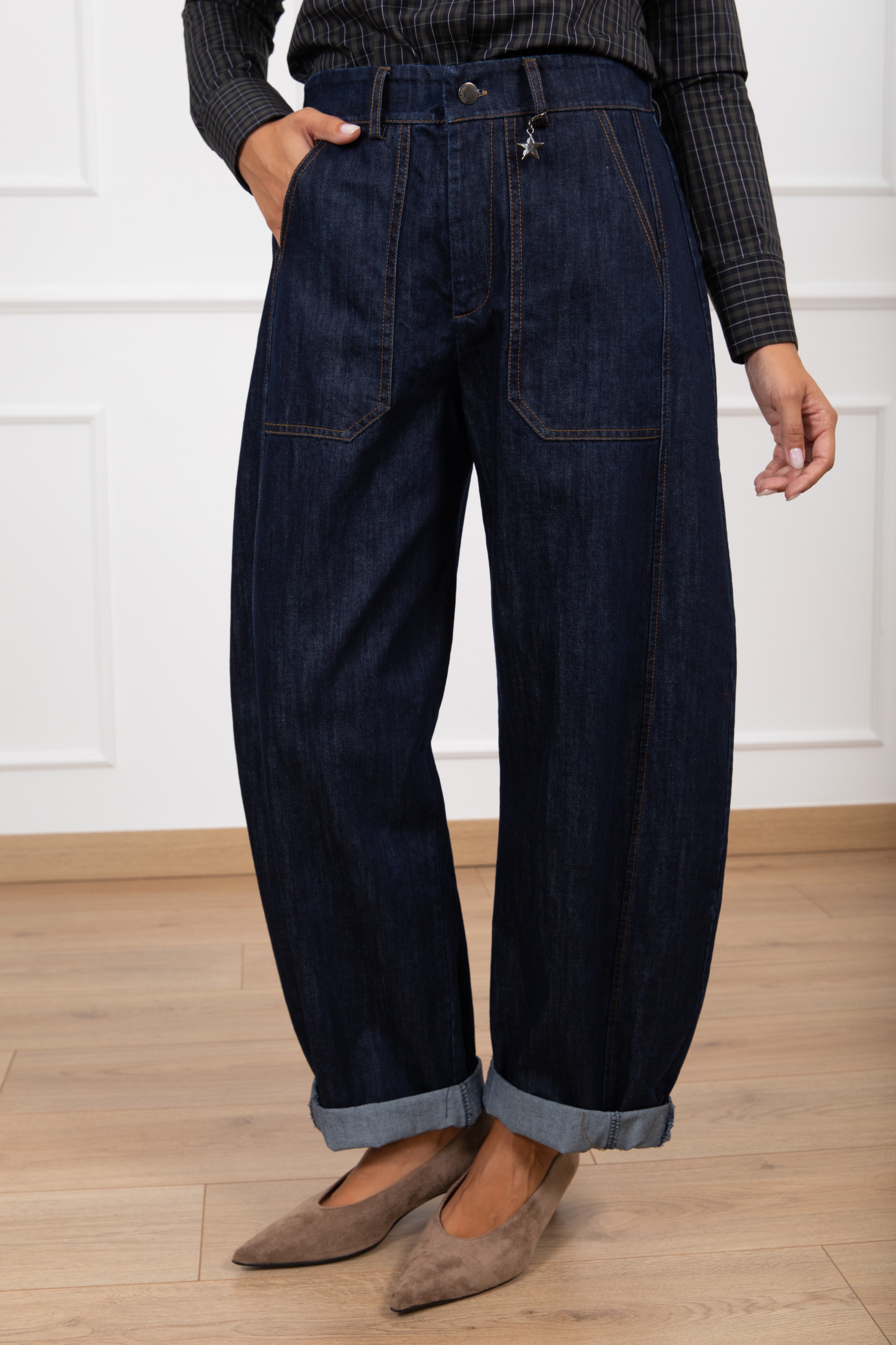 Jeans egg-fit in tela originale con elastico sul retro Susy Mix