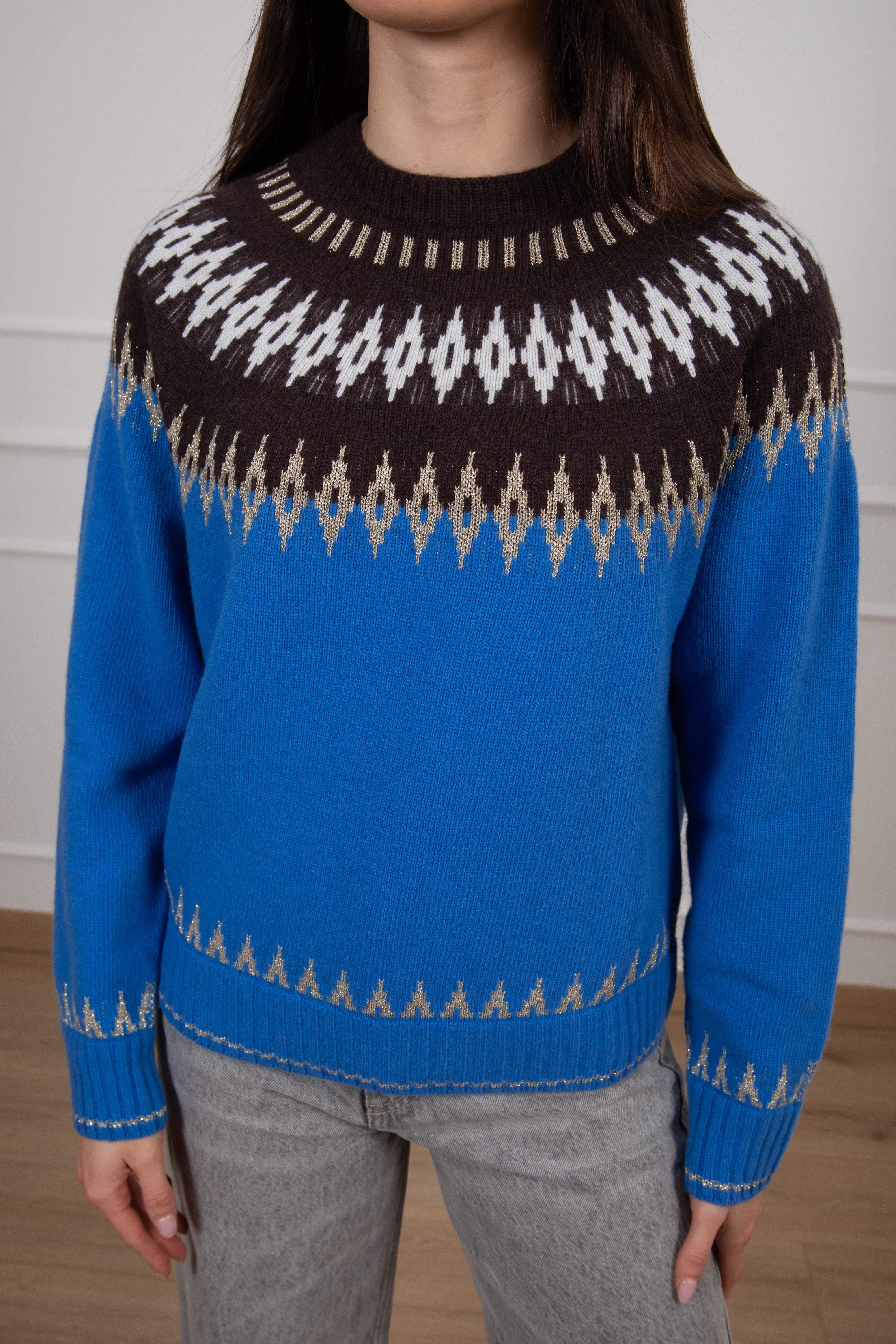 Pull motivo rombi con filo lurex Tensione IN