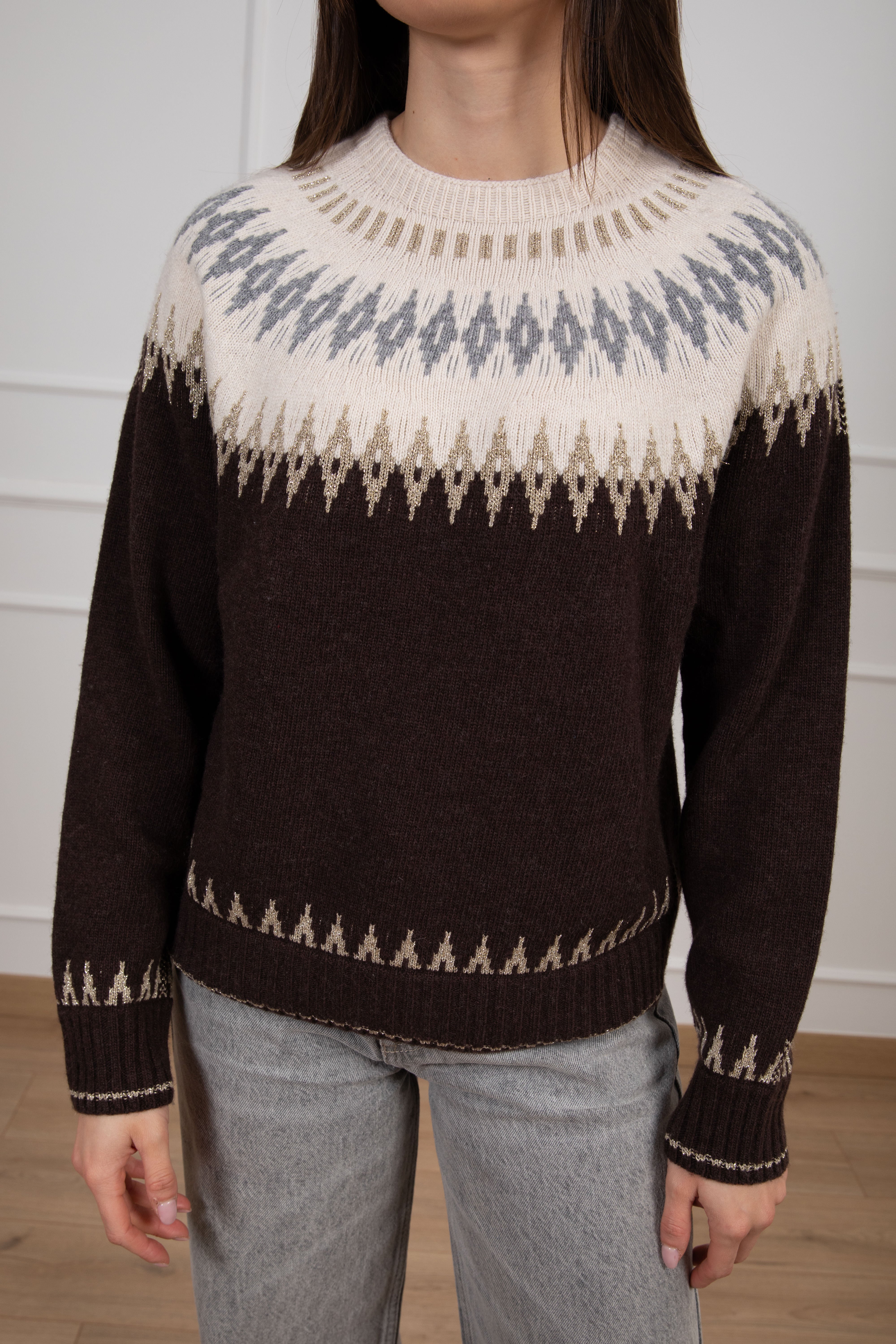 Pull motivo rombi con filo lurex Tensione IN