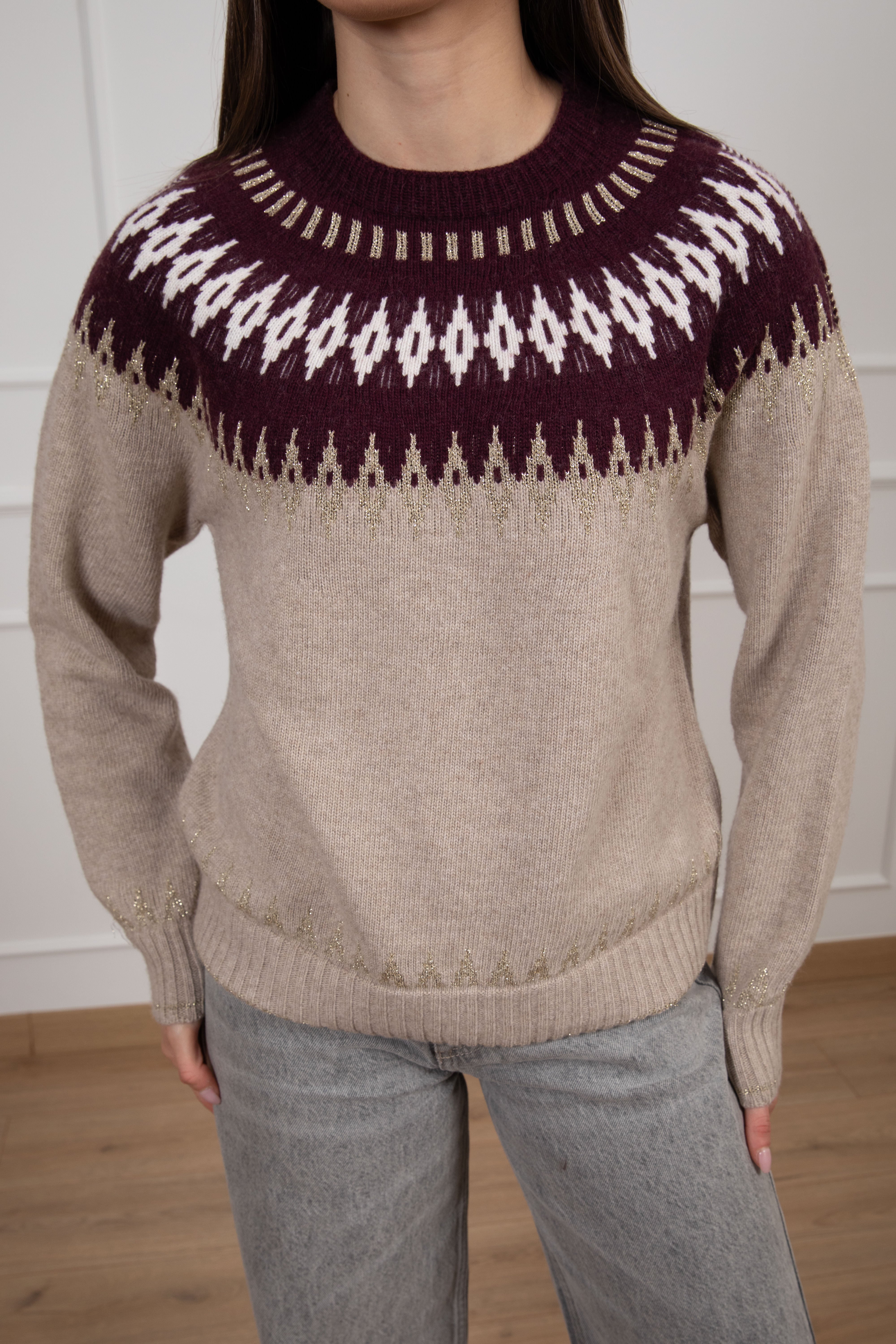 Pull motivo rombi con filo lurex Tensione IN