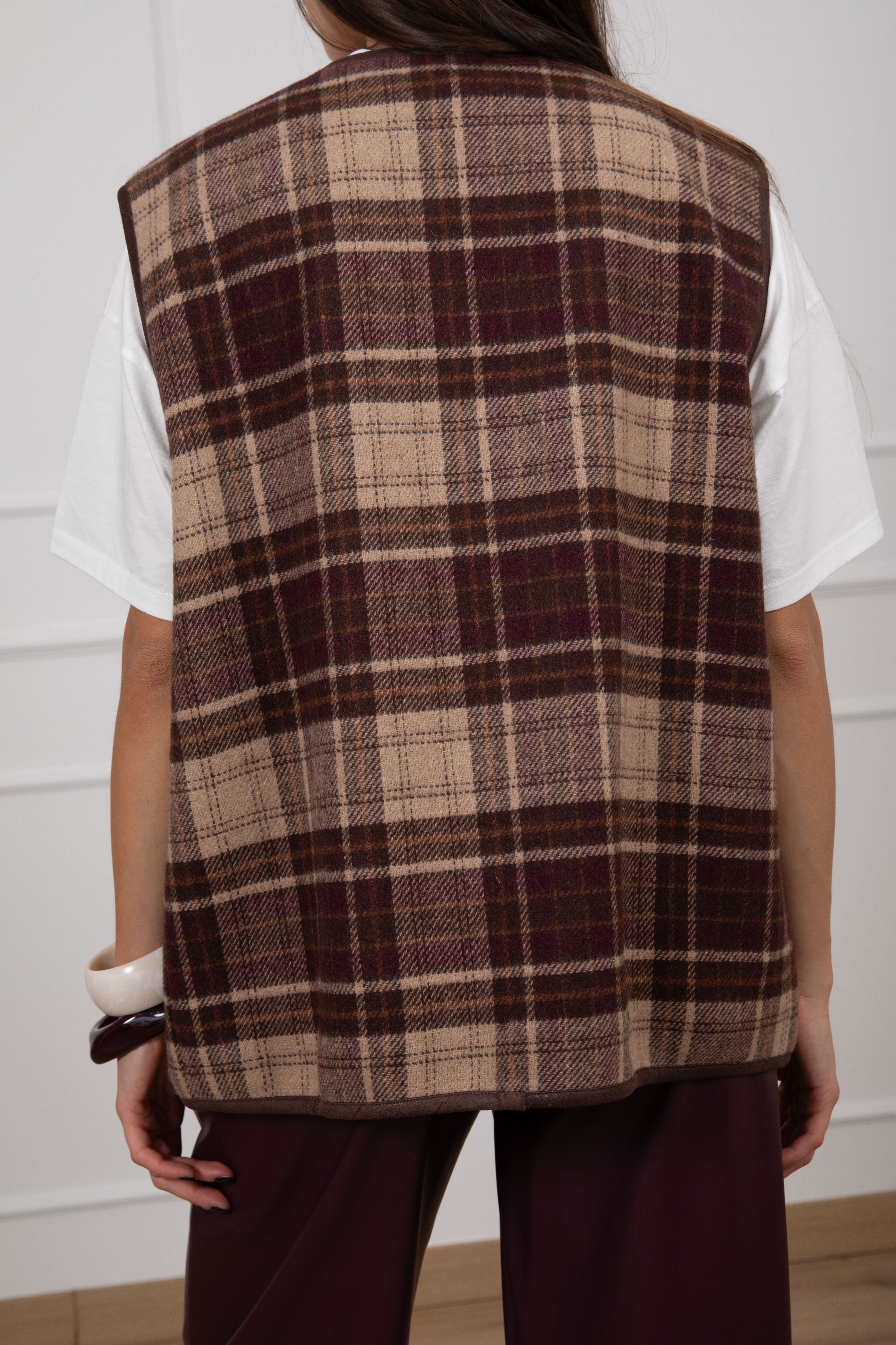 Gilet check in lana ViCOLO