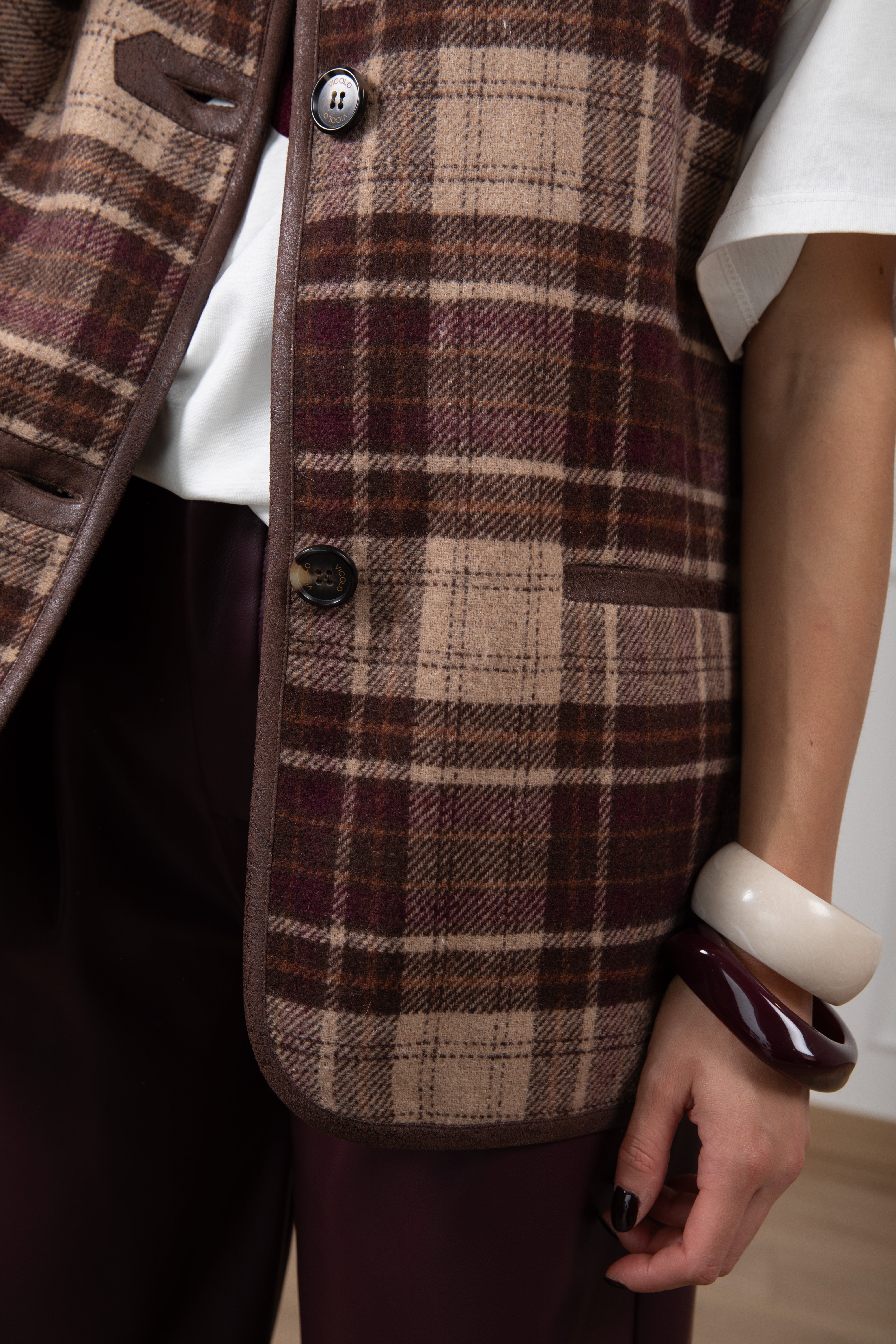 Gilet check in lana ViCOLO
