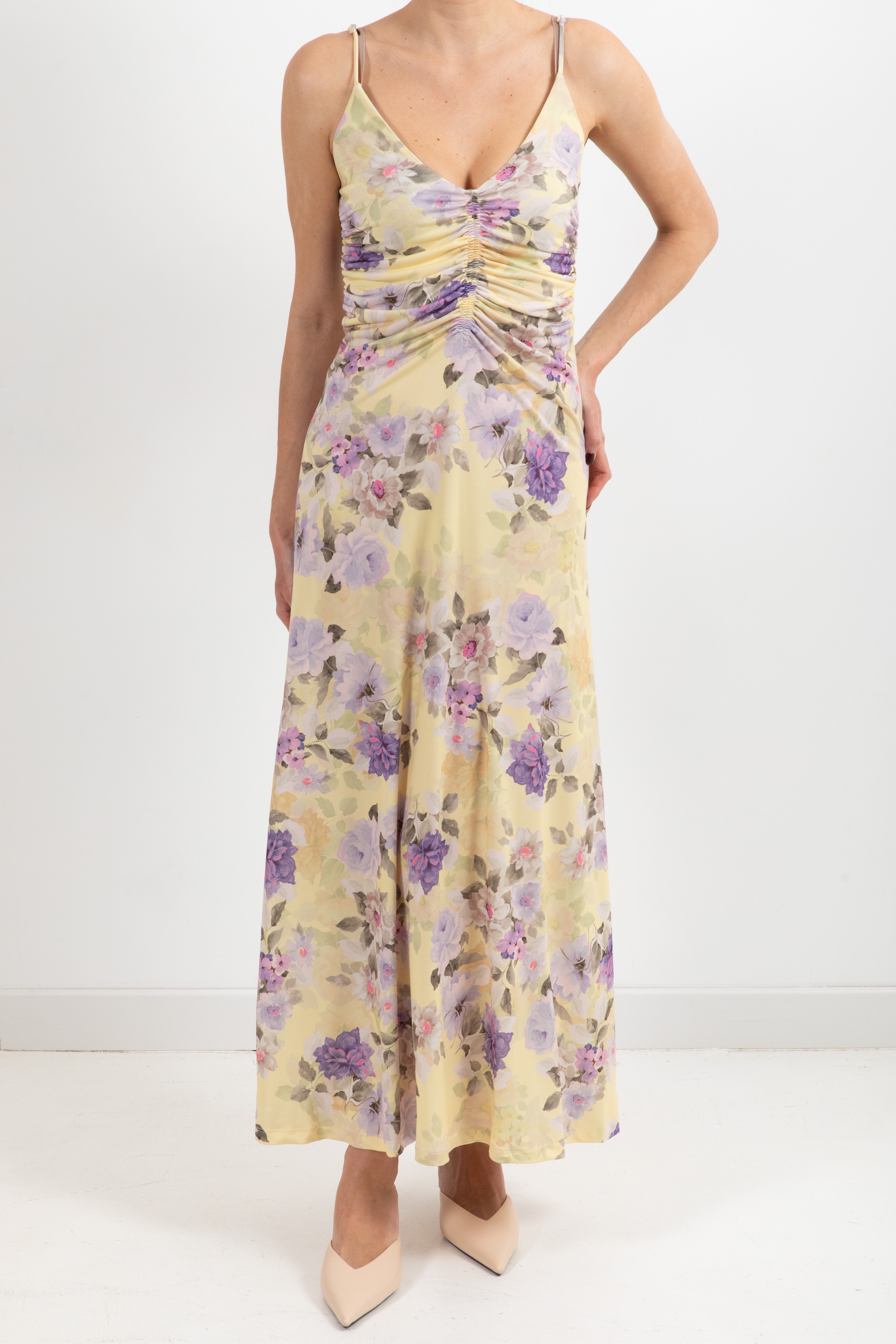 Slip dress fantasia fiore lilla ViCOLO