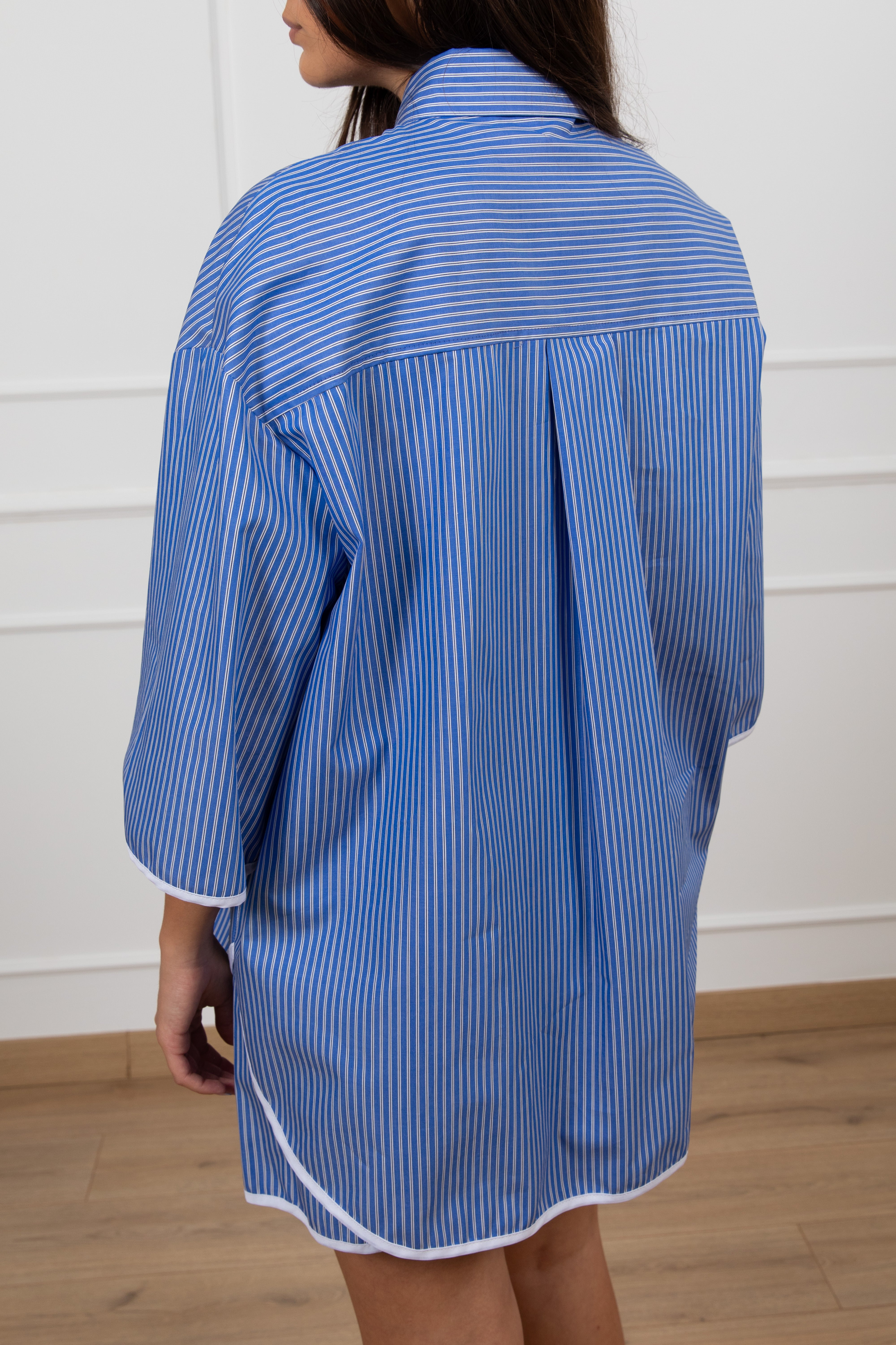 Camicia manica corta doppia riga con profili a contrasto ViCOLO