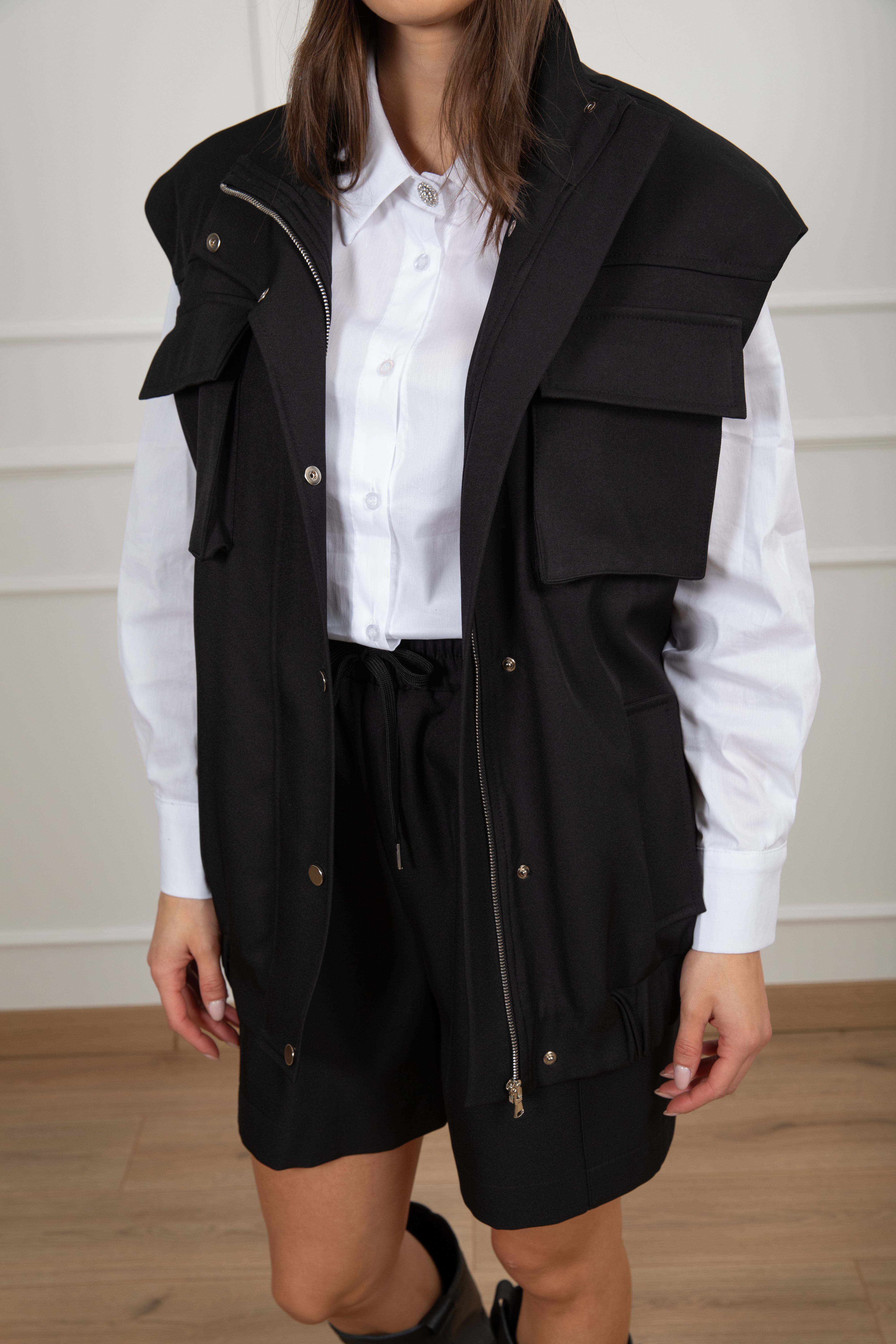 Coordinato gilet over-size e bermuda Dixie