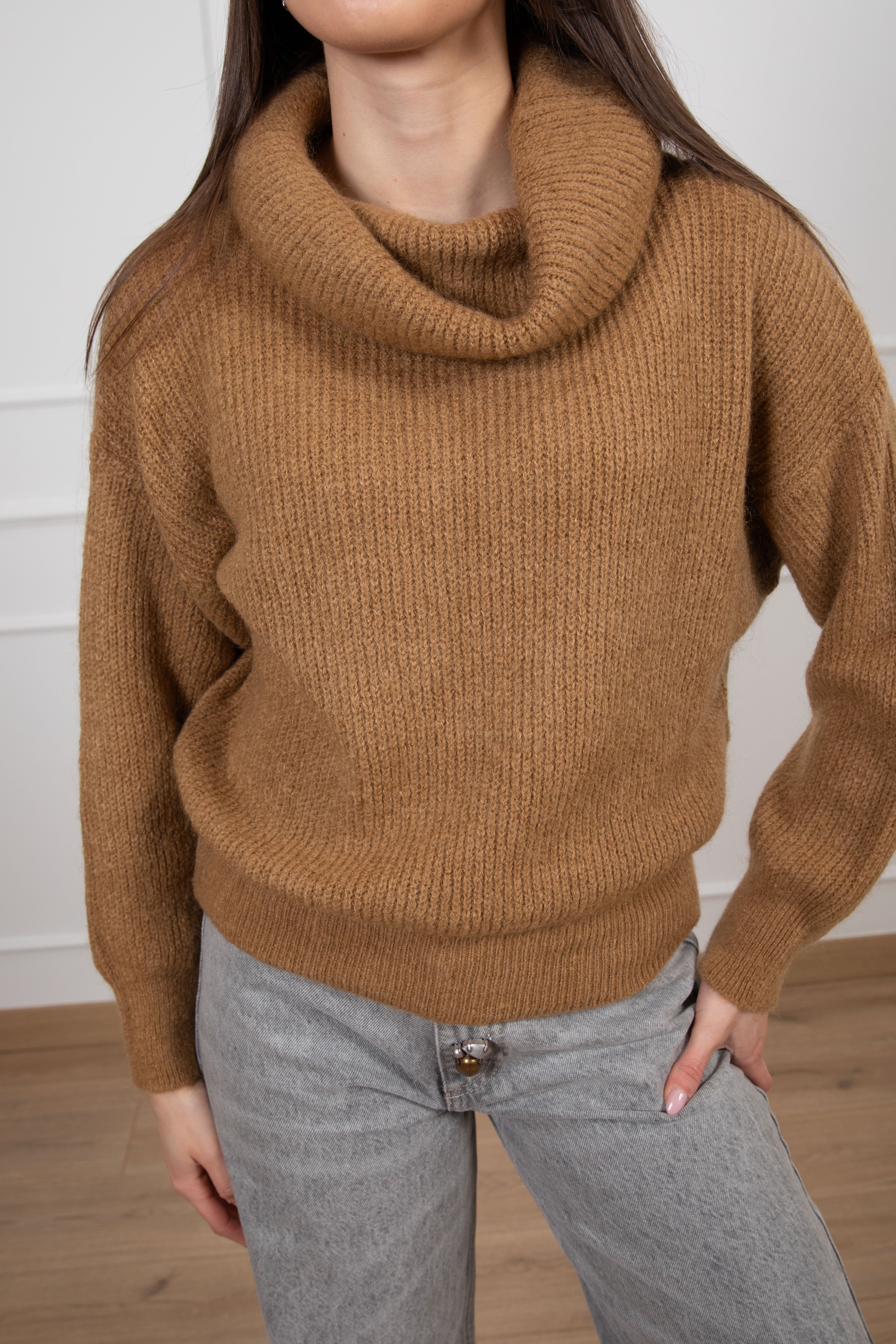 Pull con collo a ciambella in mohair Susy Mix