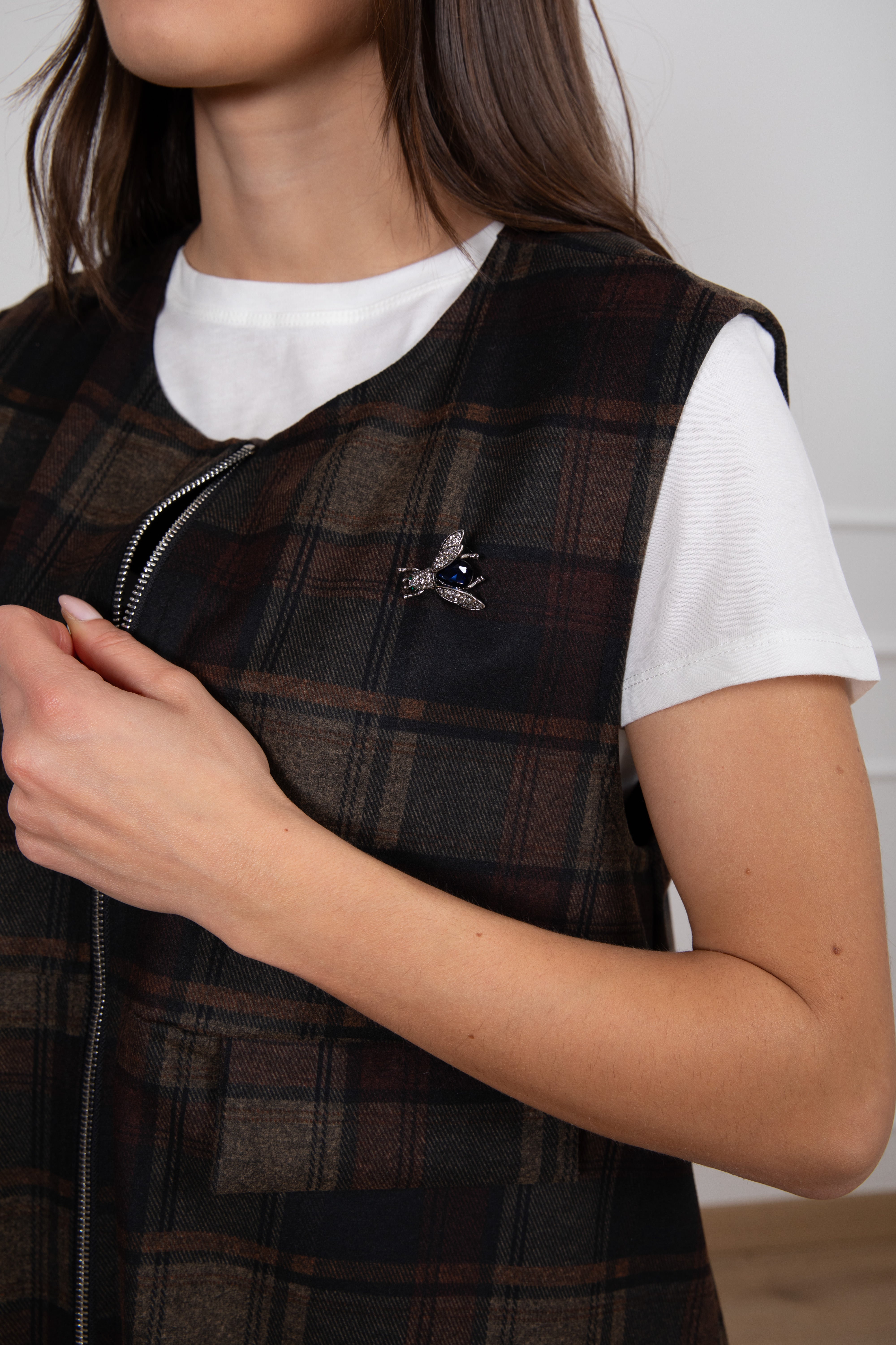 Bomber smanicato check bordeaux Susy Mix