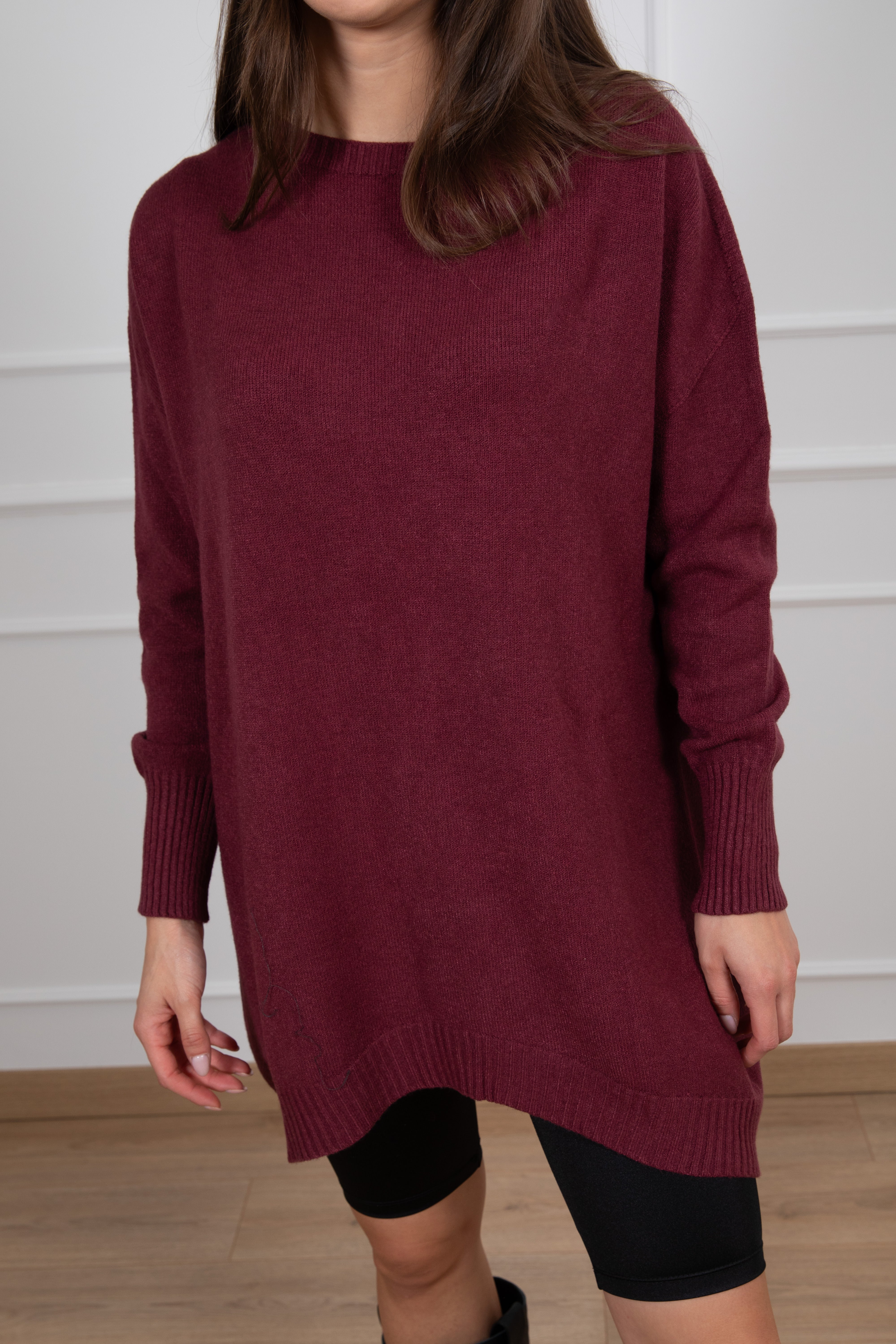 Maxi pull con scollo a barchetta Susy Mix